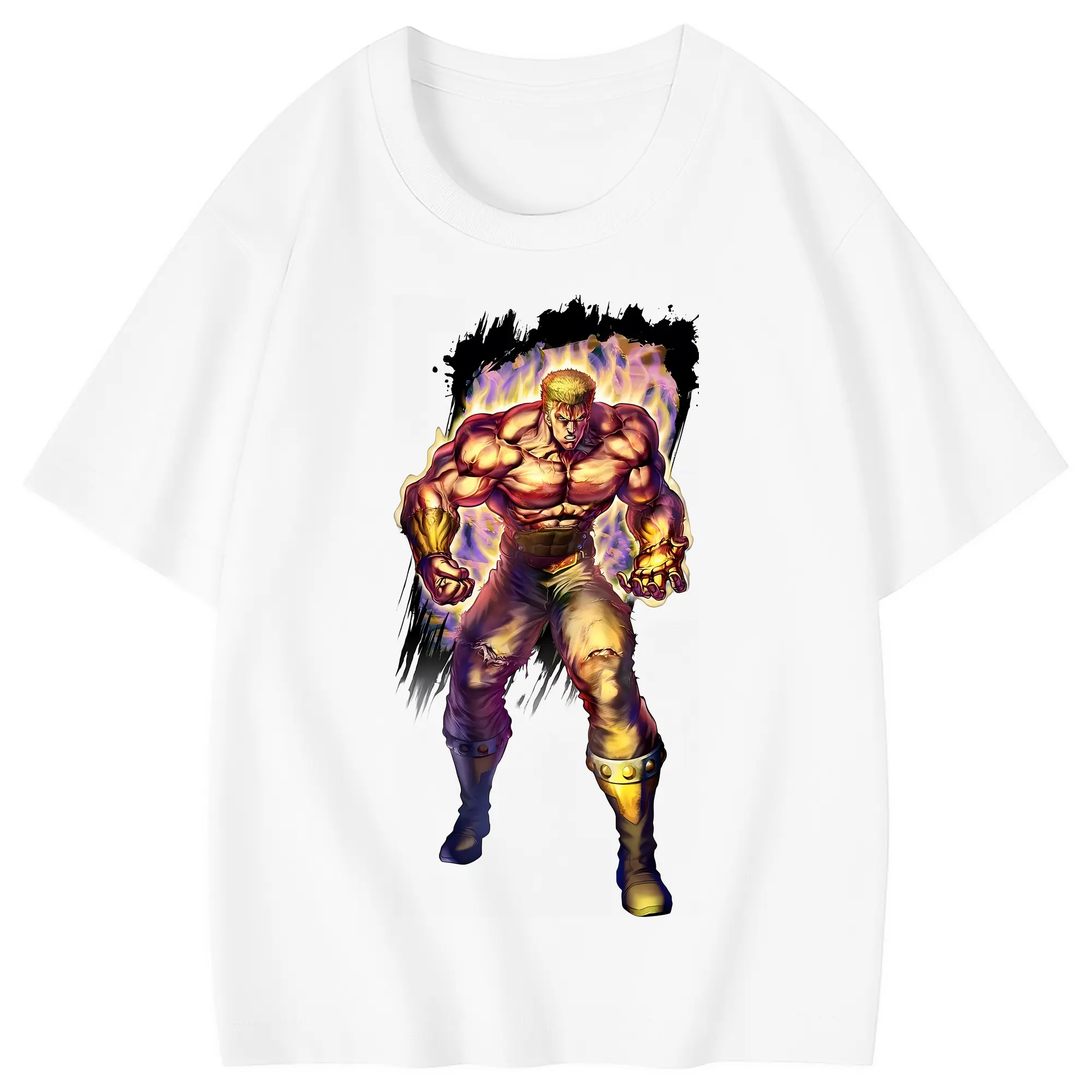 北斗の拳 グッズ,ラオウ - 綿100％ キッズTシャツ ・ フロントプリント ・ 快適 通気性 ・ スポーツ カジュアル 散歩用