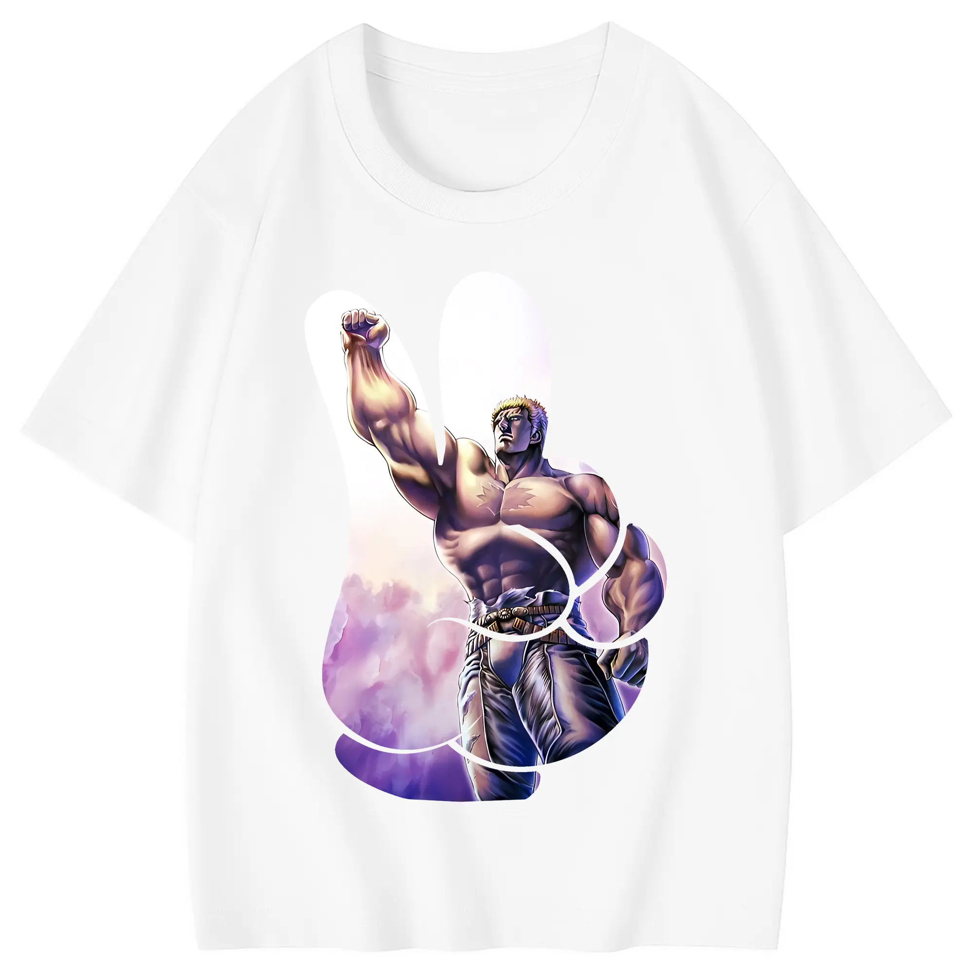 北斗の拳 グッズ,ラオウ - 綿100％ キッズTシャツ ・ フロントプリント ・ 快適 通気性 ・ スポーツ カジュアル 散歩用