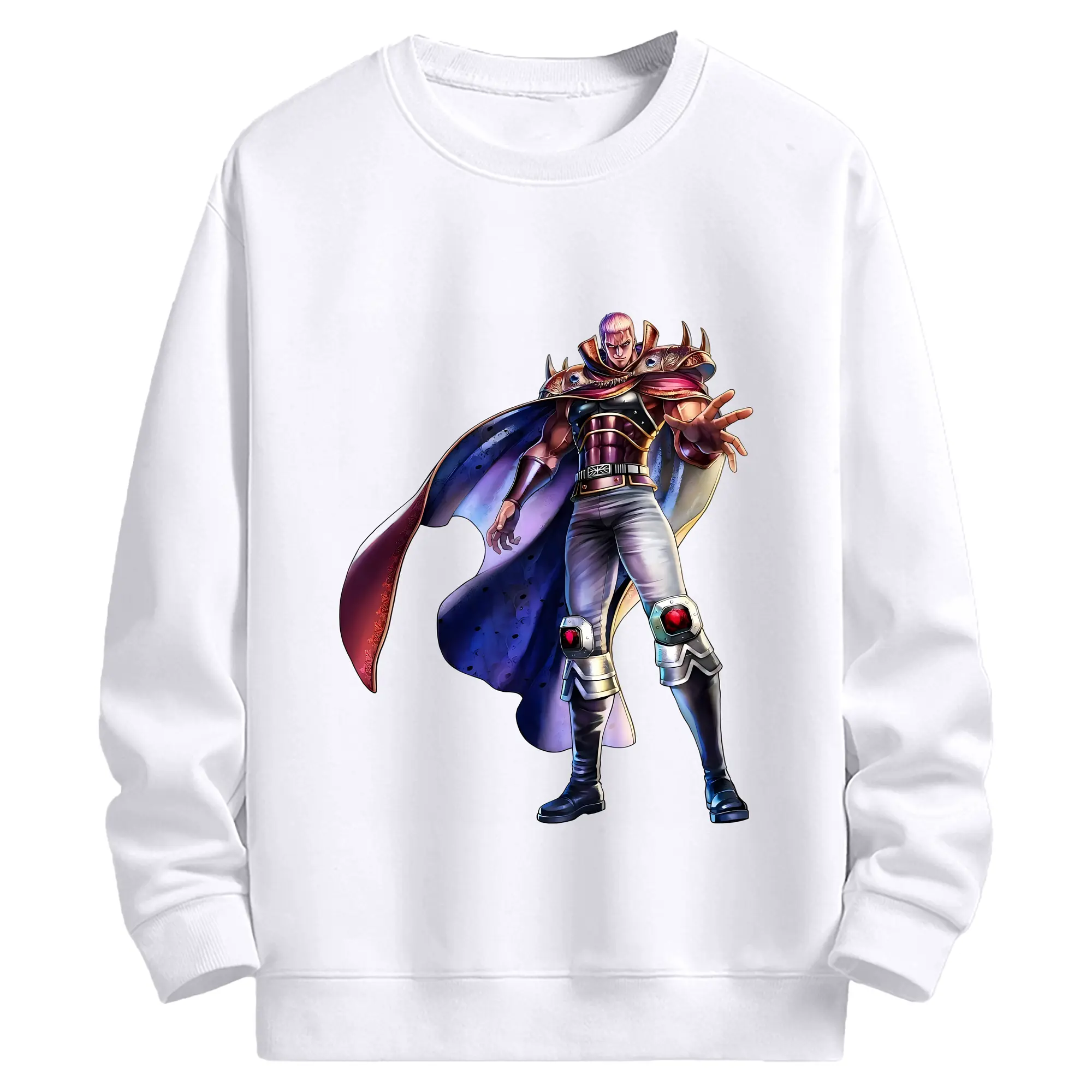 北斗の拳 グッズ,ラオウ - 高品質 クルーネック スウェット ・ コットン59％ ポリエステル41％ ・ ユニセックス 長袖 トレーナー ・ カジュアル デイリー スポーツ 散歩用