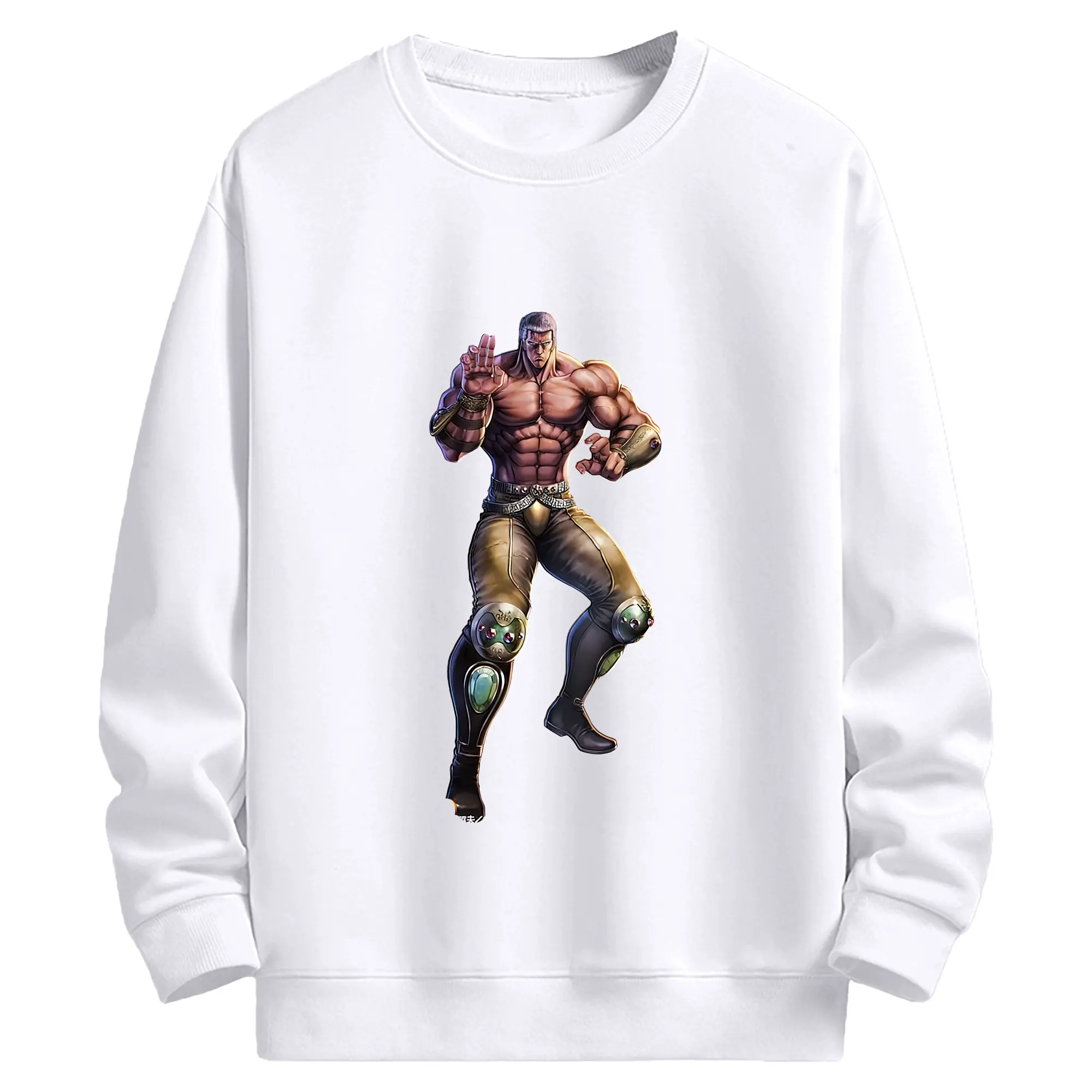 北斗の拳 グッズ,ラオウ - 高品質 クルーネック スウェット ・ コットン59％ ポリエステル41％ ・ ユニセックス 長袖 トレーナー ・ カジュアル デイリー スポーツ 散歩用