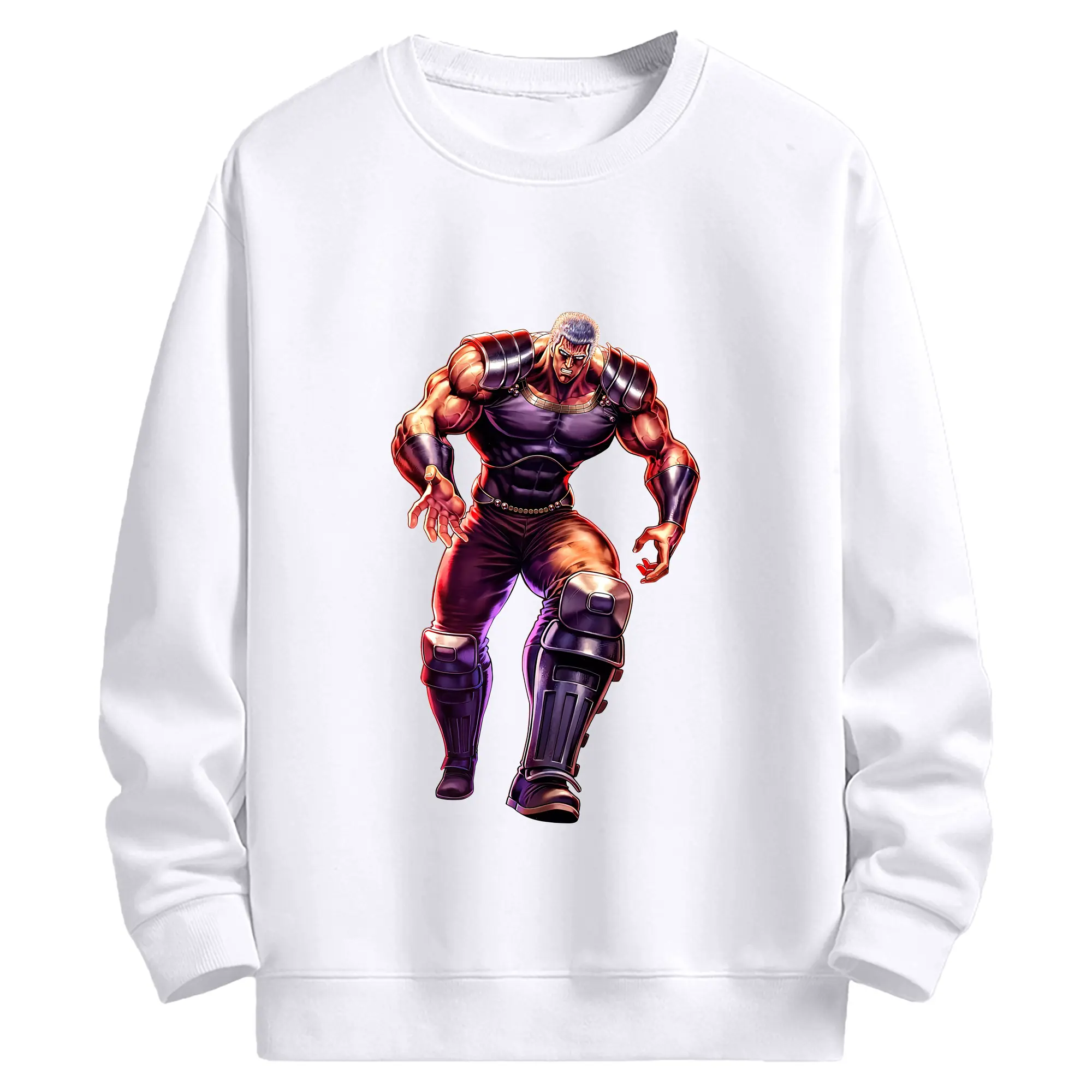 北斗の拳 グッズ,ラオウ - 高品質 クルーネック スウェット ・ コットン59％ ポリエステル41％ ・ ユニセックス 長袖 トレーナー ・ カジュアル デイリー スポーツ 散歩用