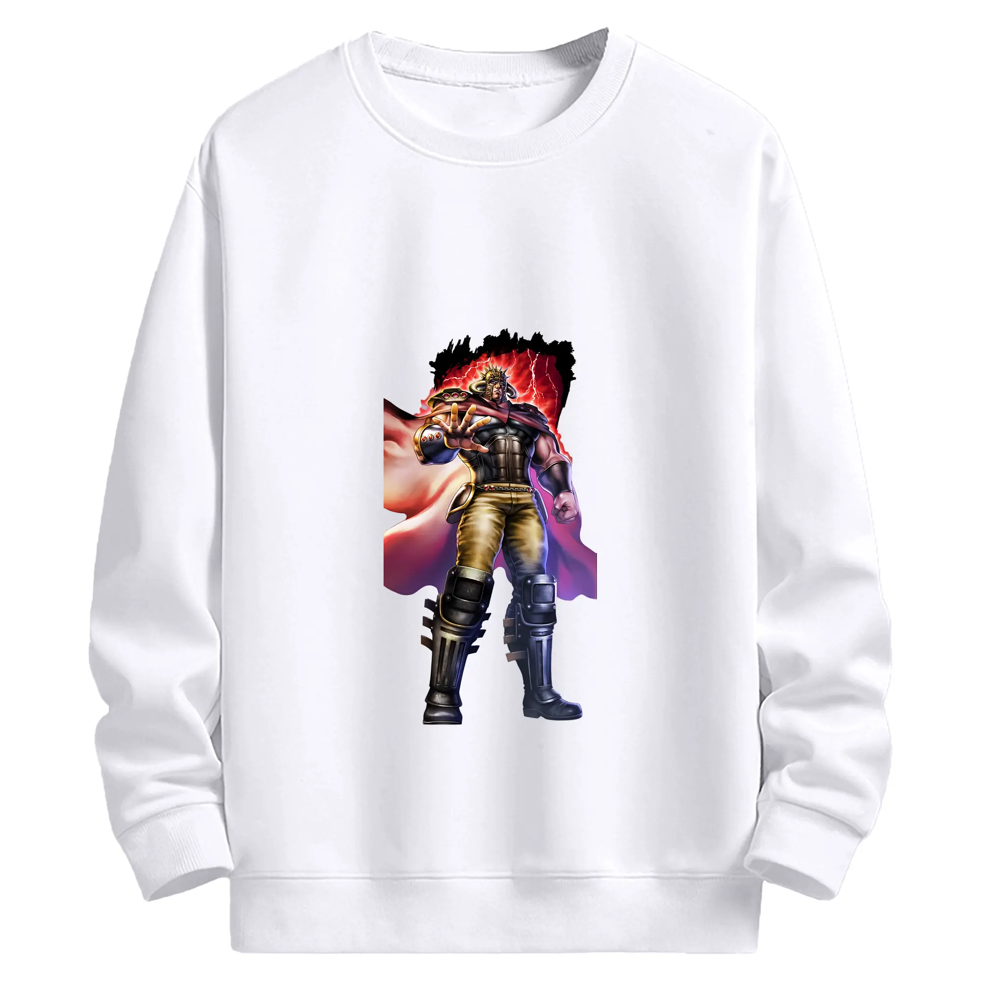 北斗の拳 グッズ,ラオウ - 高品質 クルーネック スウェット ・ コットン59％ ポリエステル41％ ・ ユニセックス 長袖 トレーナー ・ カジュアル デイリー スポーツ 散歩用