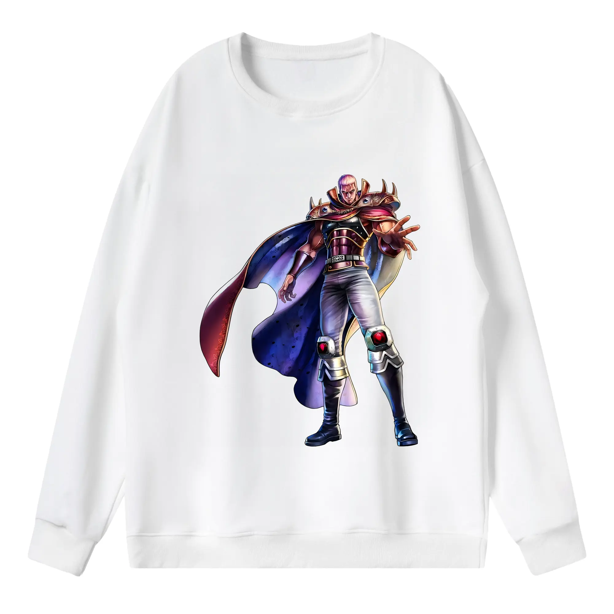 北斗の拳 グッズ,ラオウ - 薄手 クルーネック スウェット 裏毛260g · ポリエステル 春秋向け カジュアル 男女兼用 · トレーナー デイリー スポーツ 散歩に最適