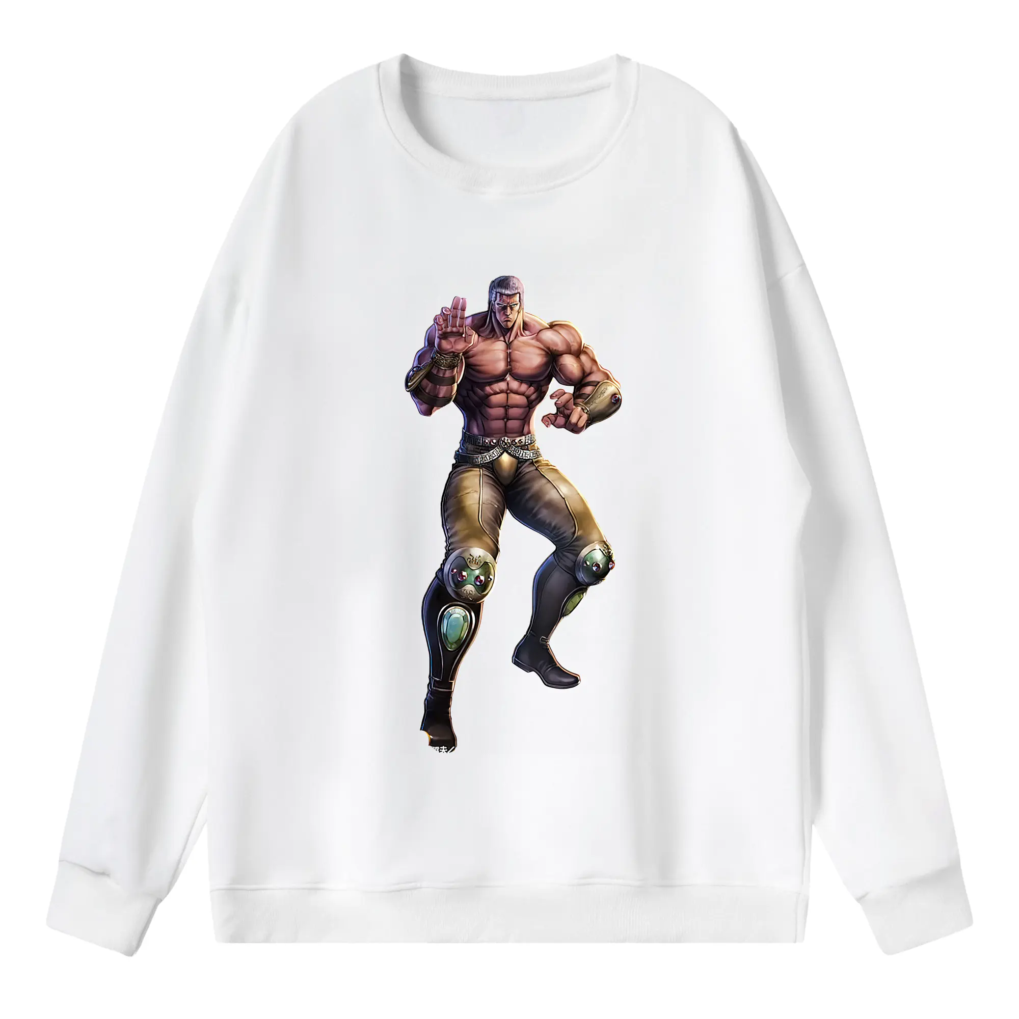 北斗の拳 グッズ,ラオウ - 薄手 クルーネック スウェット 裏毛260g · ポリエステル 春秋向け カジュアル 男女兼用 · トレーナー デイリー スポーツ 散歩に最適