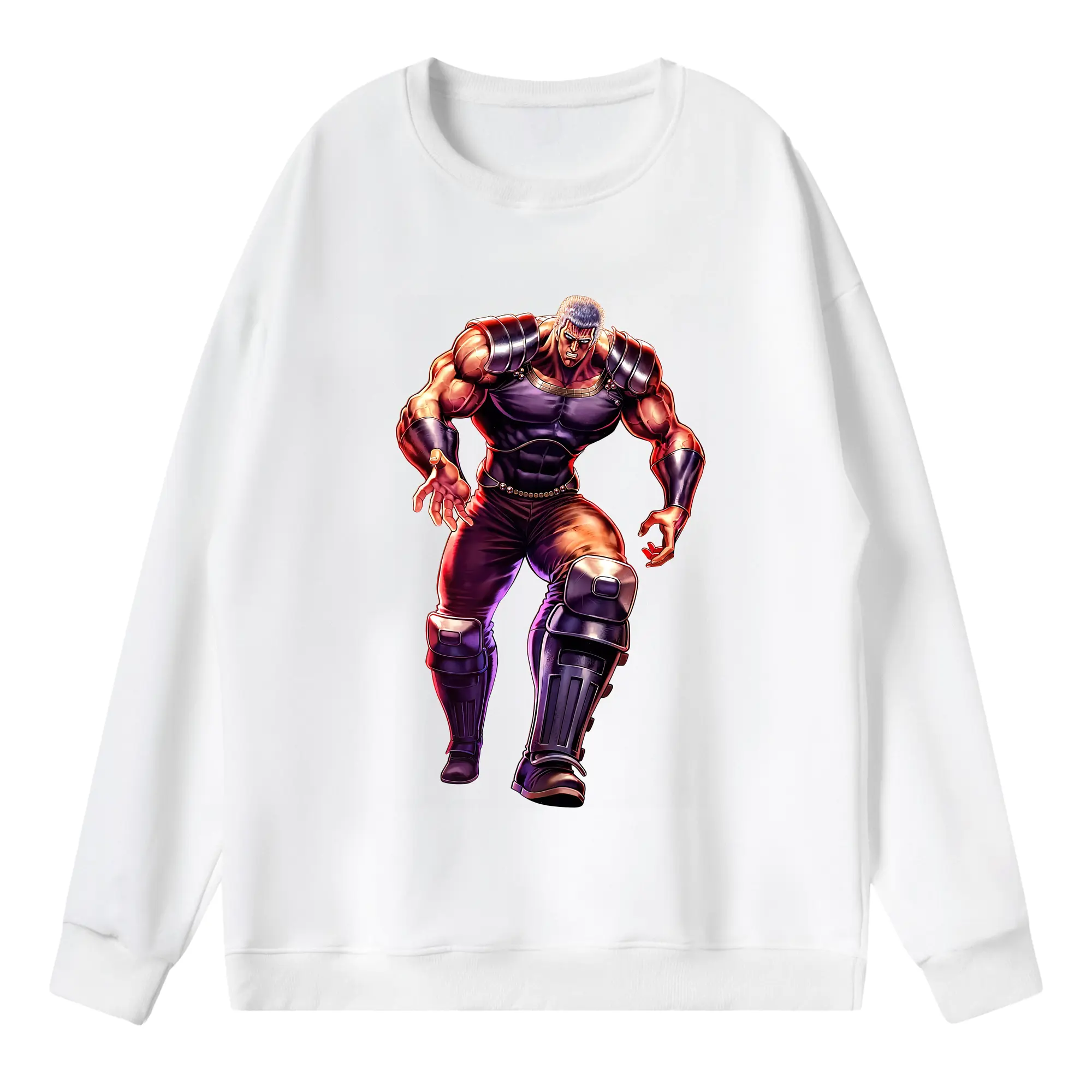 北斗の拳 グッズ,ラオウ - 薄手 クルーネック スウェット 裏毛260g · ポリエステル 春秋向け カジュアル 男女兼用 · トレーナー デイリー スポーツ 散歩に最適