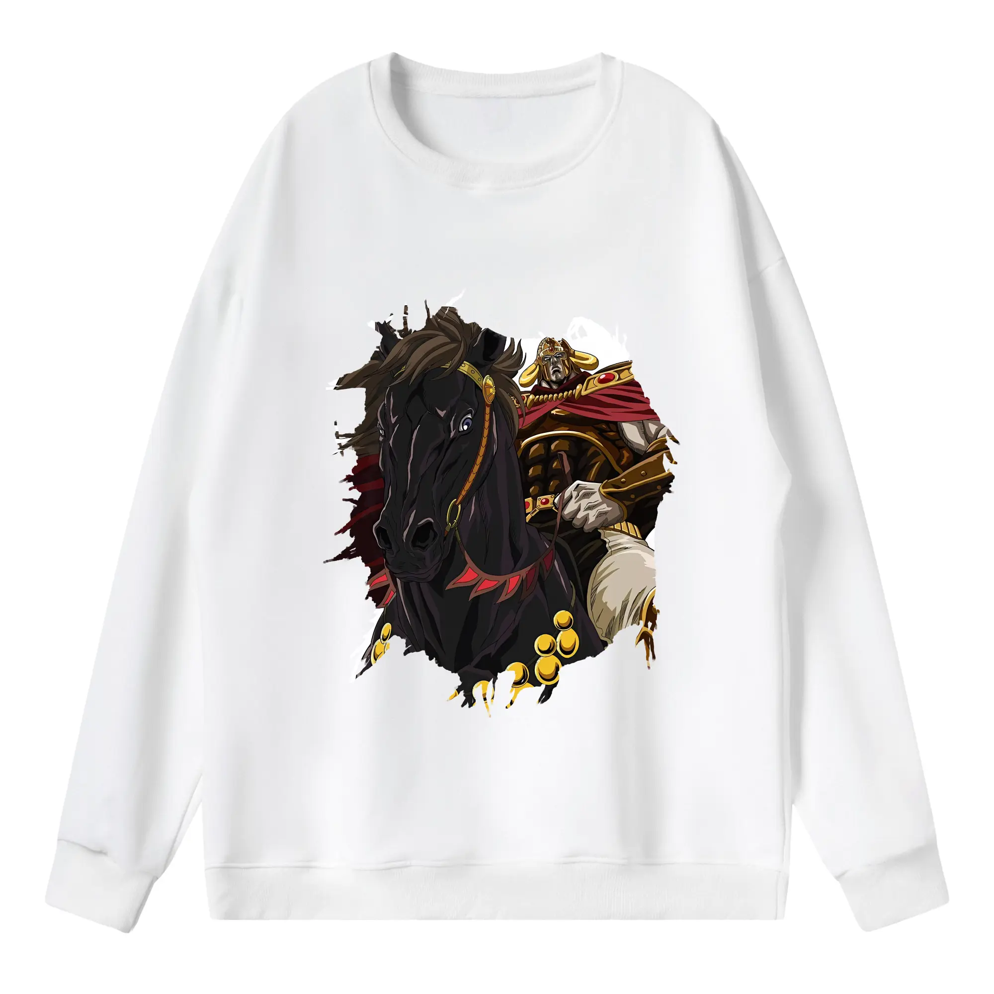 北斗の拳 グッズ,ラオウ - 薄手 クルーネック スウェット 裏毛260g · ポリエステル 春秋向け カジュアル 男女兼用 · トレーナー デイリー スポーツ 散歩に最適