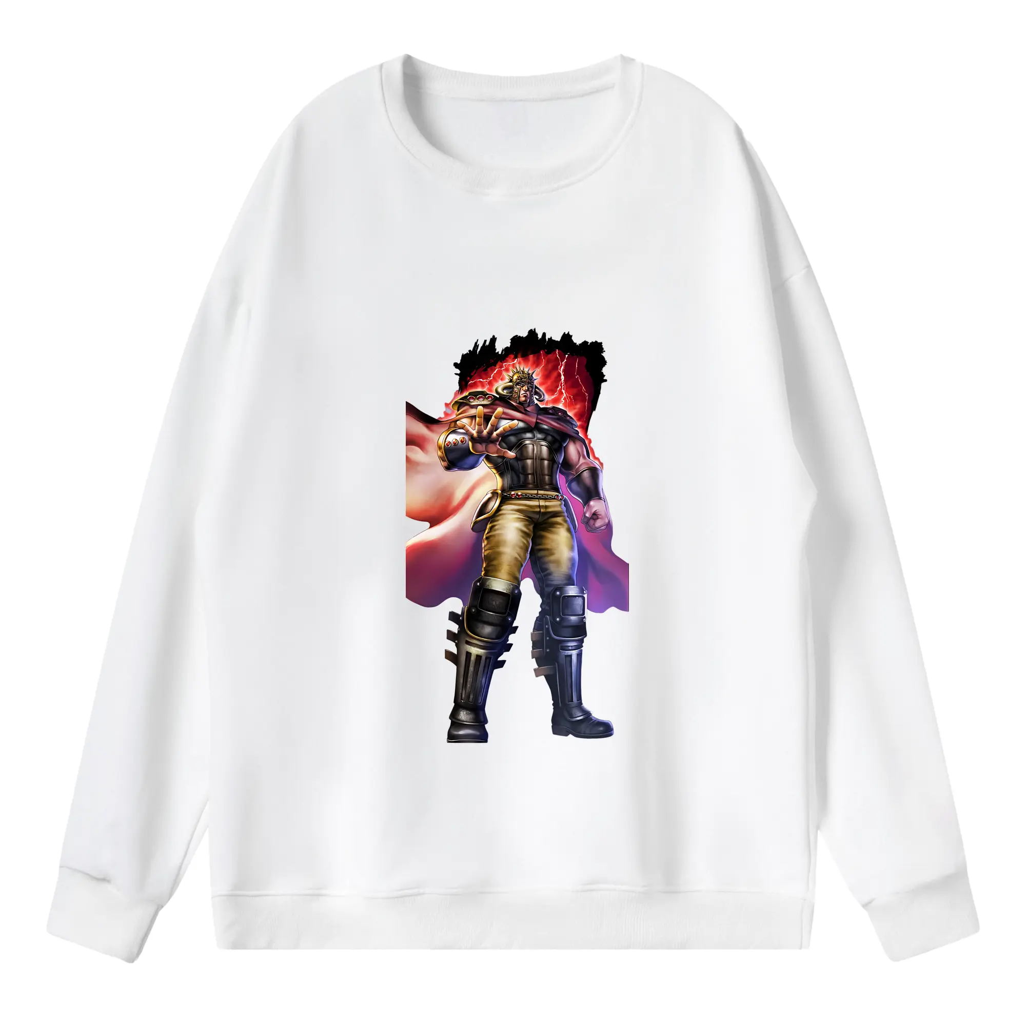 北斗の拳 グッズ,ラオウ - 薄手 クルーネック スウェット 裏毛260g · ポリエステル 春秋向け カジュアル 男女兼用 · トレーナー デイリー スポーツ 散歩に最適