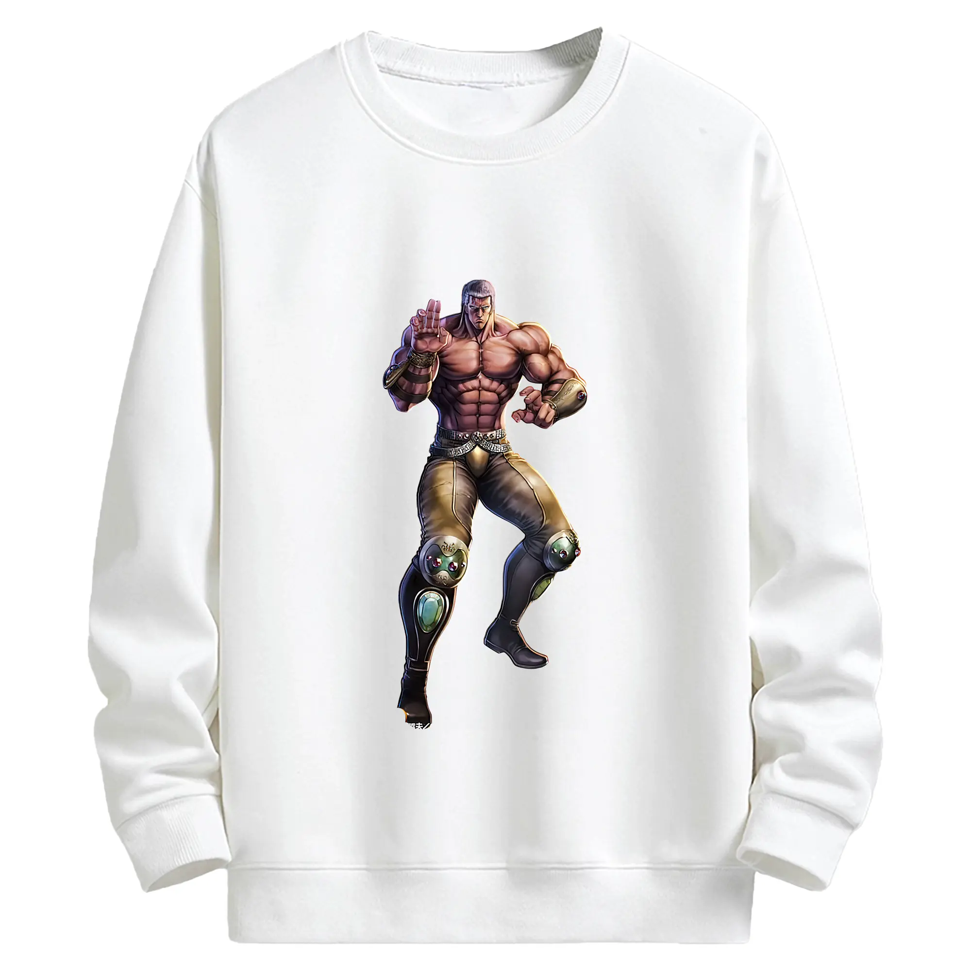 北斗の拳 グッズ,ラオウ - キッズ クルーネックスウェットシャツ ・ フロントプリント ・ 綿80％ ポリエステル20％ ・ 快適 通学 スポーツ 日常使い お散歩用