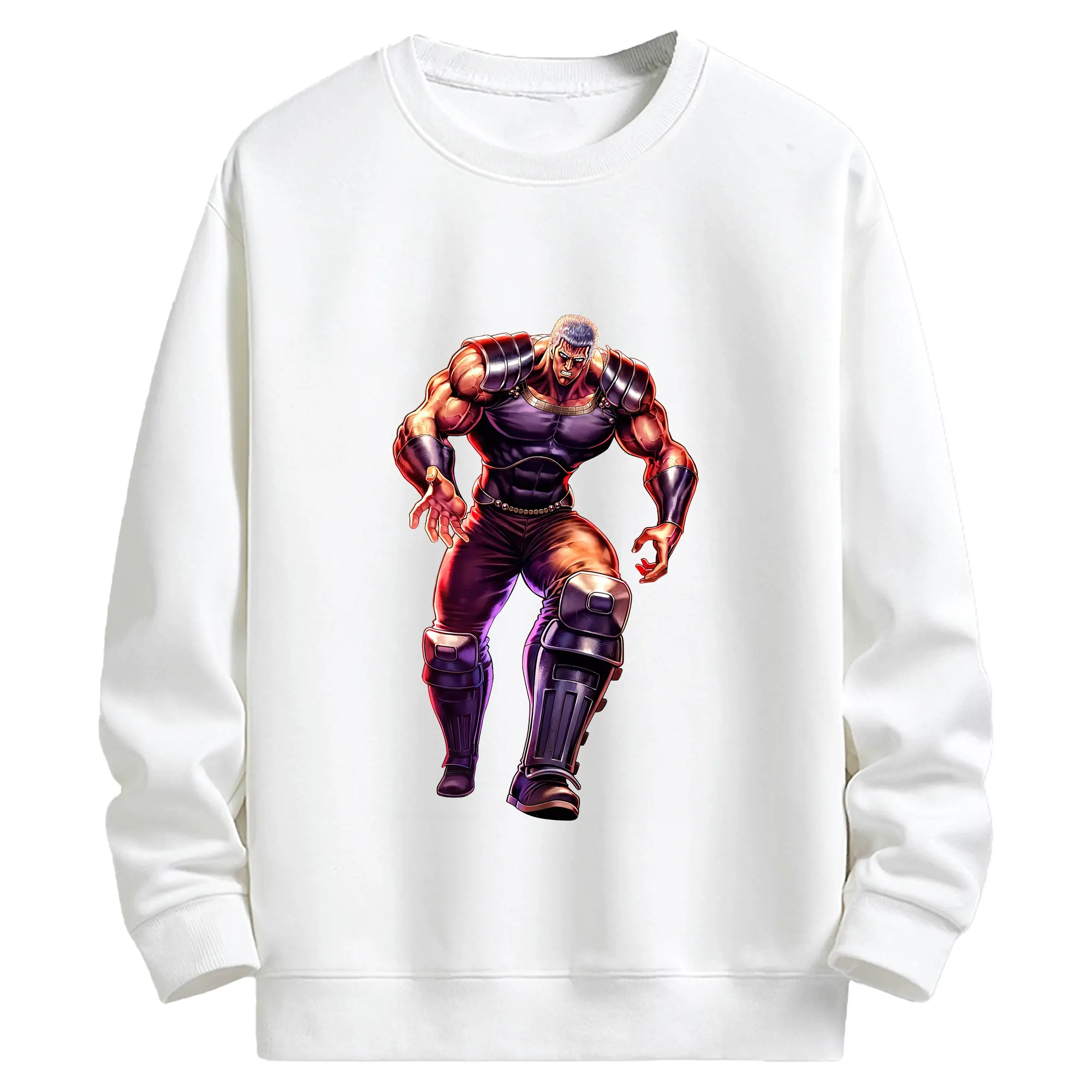 北斗の拳 グッズ,ラオウ - キッズ クルーネックスウェットシャツ ・ フロントプリント ・ 綿80％ ポリエステル20％ ・ 快適 通学 スポーツ 日常使い お散歩用