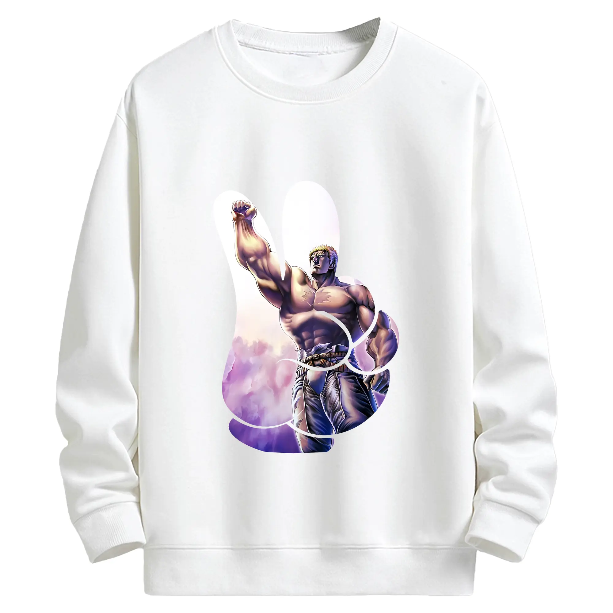 北斗の拳 グッズ,ラオウ - キッズ クルーネックスウェットシャツ ・ フロントプリント ・ 綿80％ ポリエステル20％ ・ 快適 通学 スポーツ 日常使い お散歩用