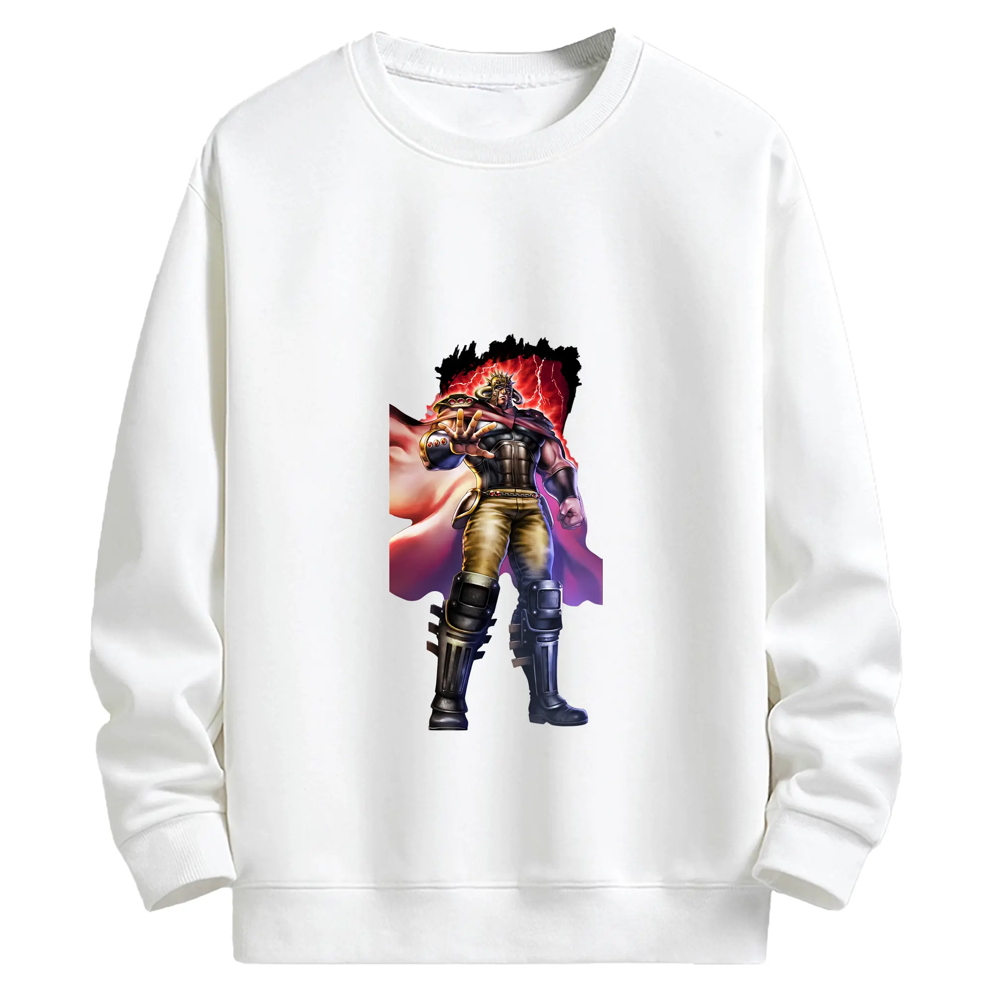 北斗の拳 グッズ,ラオウ - キッズ クルーネックスウェットシャツ ・ フロントプリント ・ 綿80％ ポリエステル20％ ・ 快適 通学 スポーツ 日常使い お散歩用