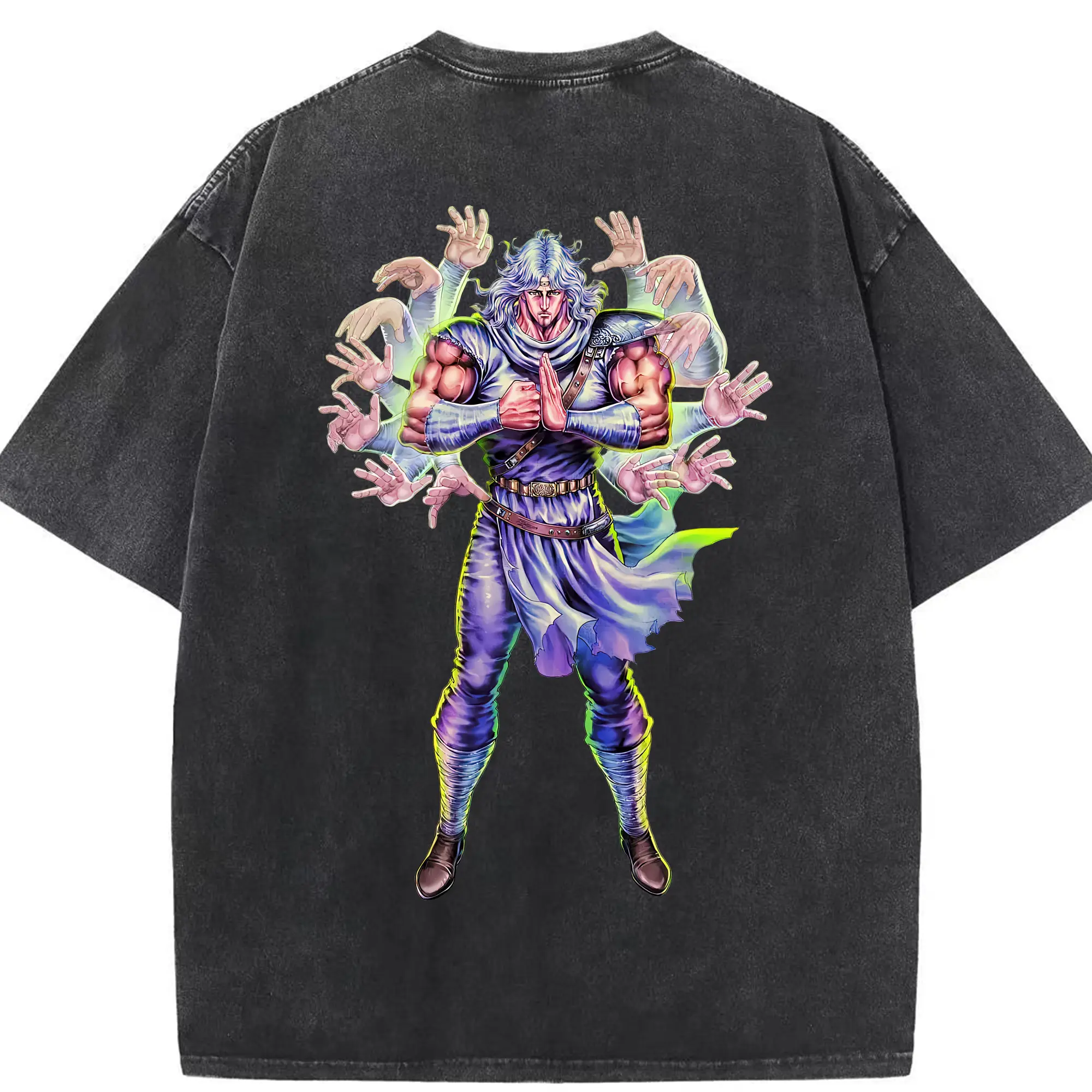 北斗の拳 グッズ,トキ - 綿100％ ヴィンテージ風 半袖Tシャツ ・ 背面プリント ・ 柔らか肌触り ・ 通気性 快適 ・ スポーツ カジュアル 外出用