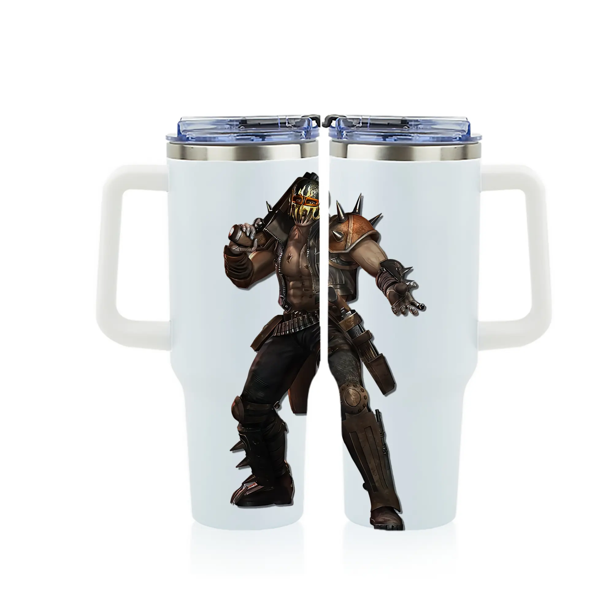 北斗の拳 グッズ,ジャギ - 1200mL フルプリント車用タンブラー ・ 304ステンレス 内側 ・ 201ステンレス 外側 ・ 保温 保冷 ・ 通勤 ドライブ アウトドア用