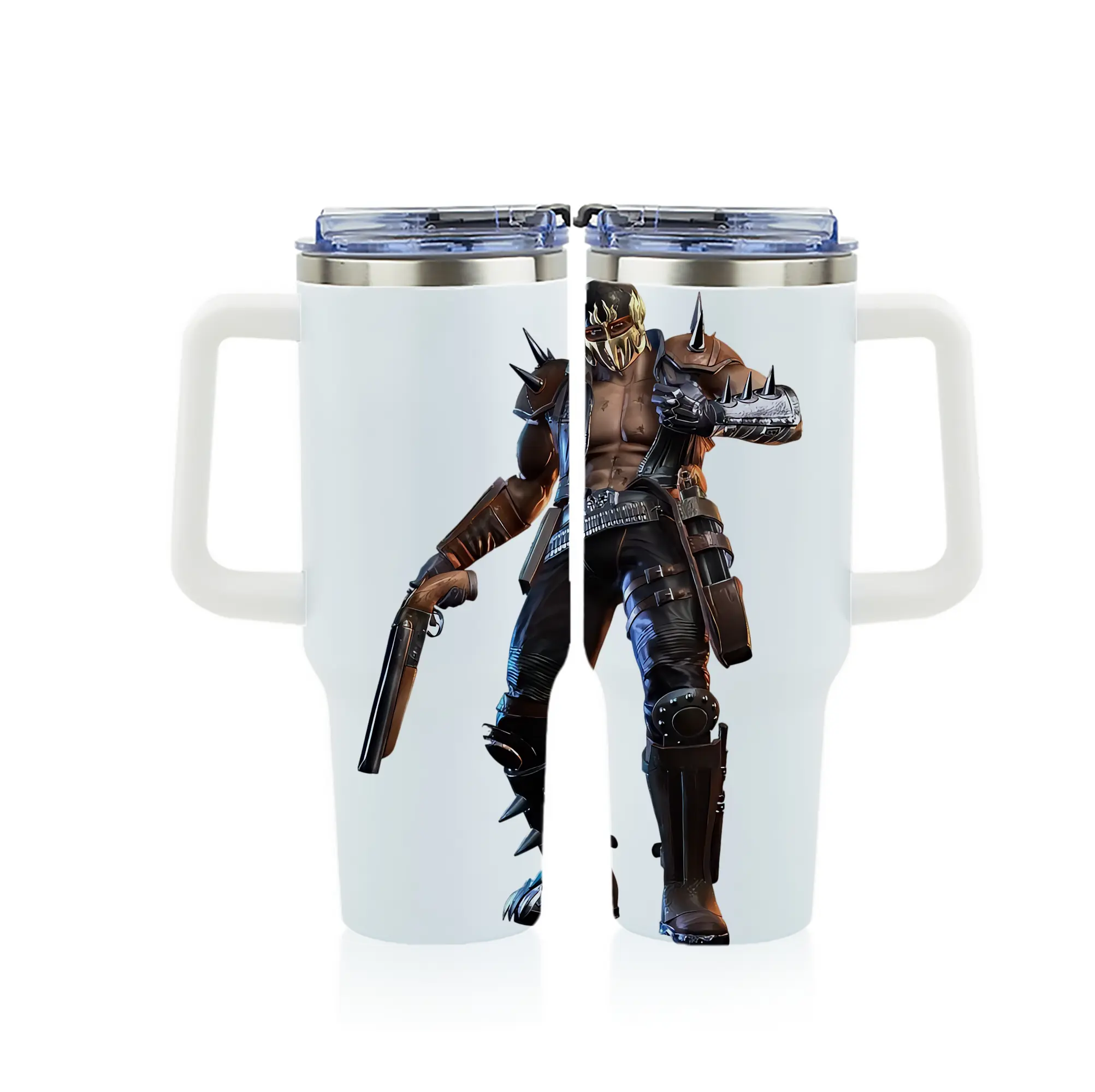 北斗の拳 グッズ,ジャギ - 1200mL フルプリント車用タンブラー ・ 304ステンレス 内側 ・ 201ステンレス 外側 ・ 保温 保冷 ・ 通勤 ドライブ アウトドア用