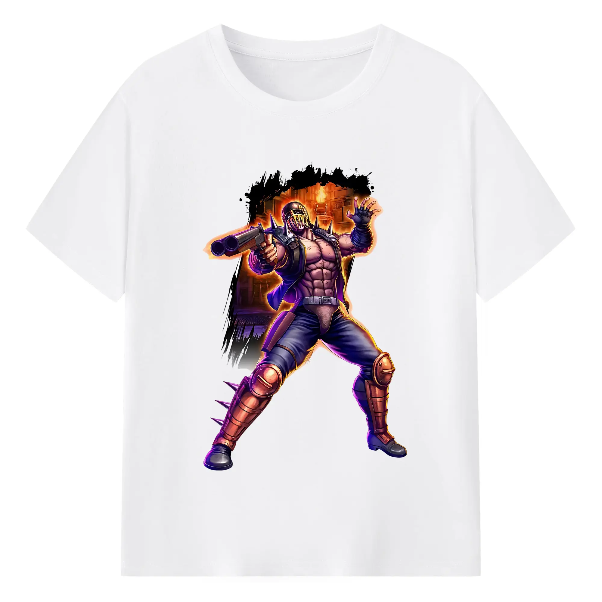 北斗の拳 グッズ,ジャギ - 綿100％ 半袖Tシャツ ・ フロントプリント ・ 快適 通気性 ・ 日常使い 散歩 スポーツ用