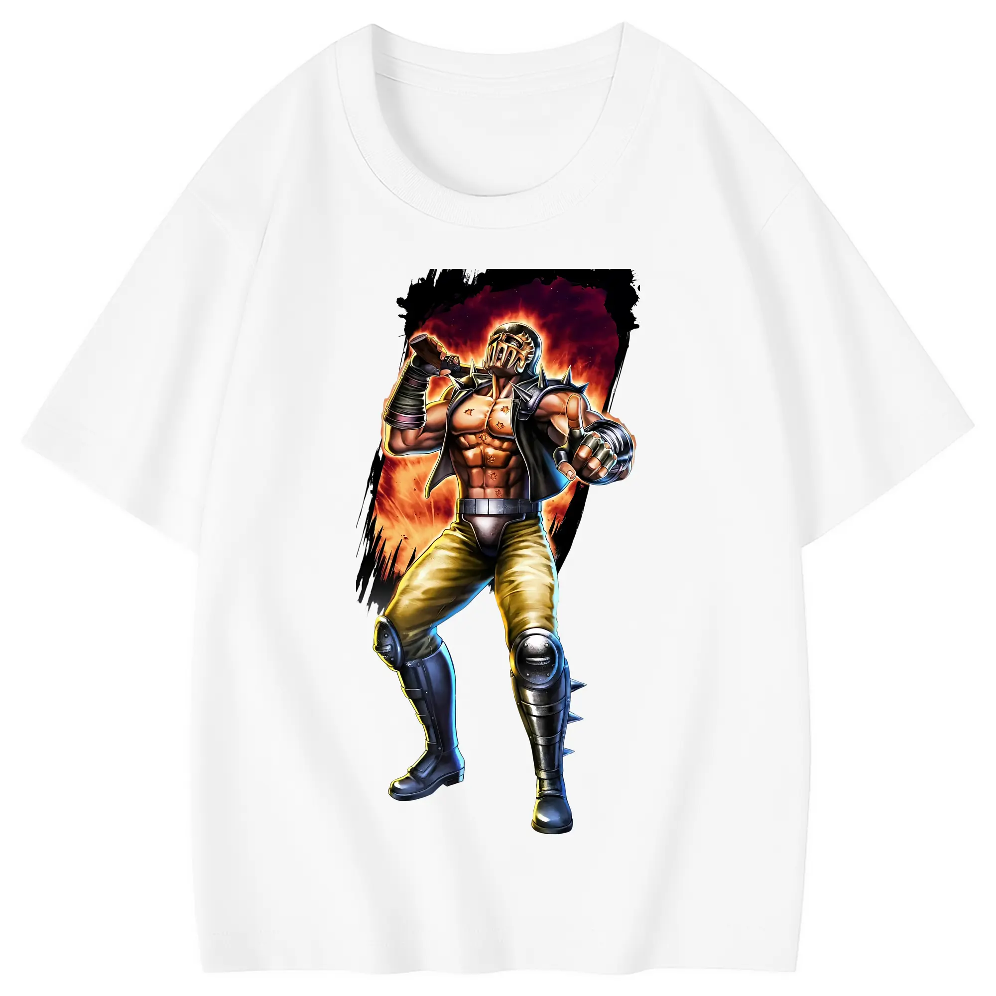 北斗の拳 グッズ,ジャギ - 綿100％ キッズTシャツ ・ フロントプリント ・ 快適 通気性 ・ スポーツ カジュアル 散歩用