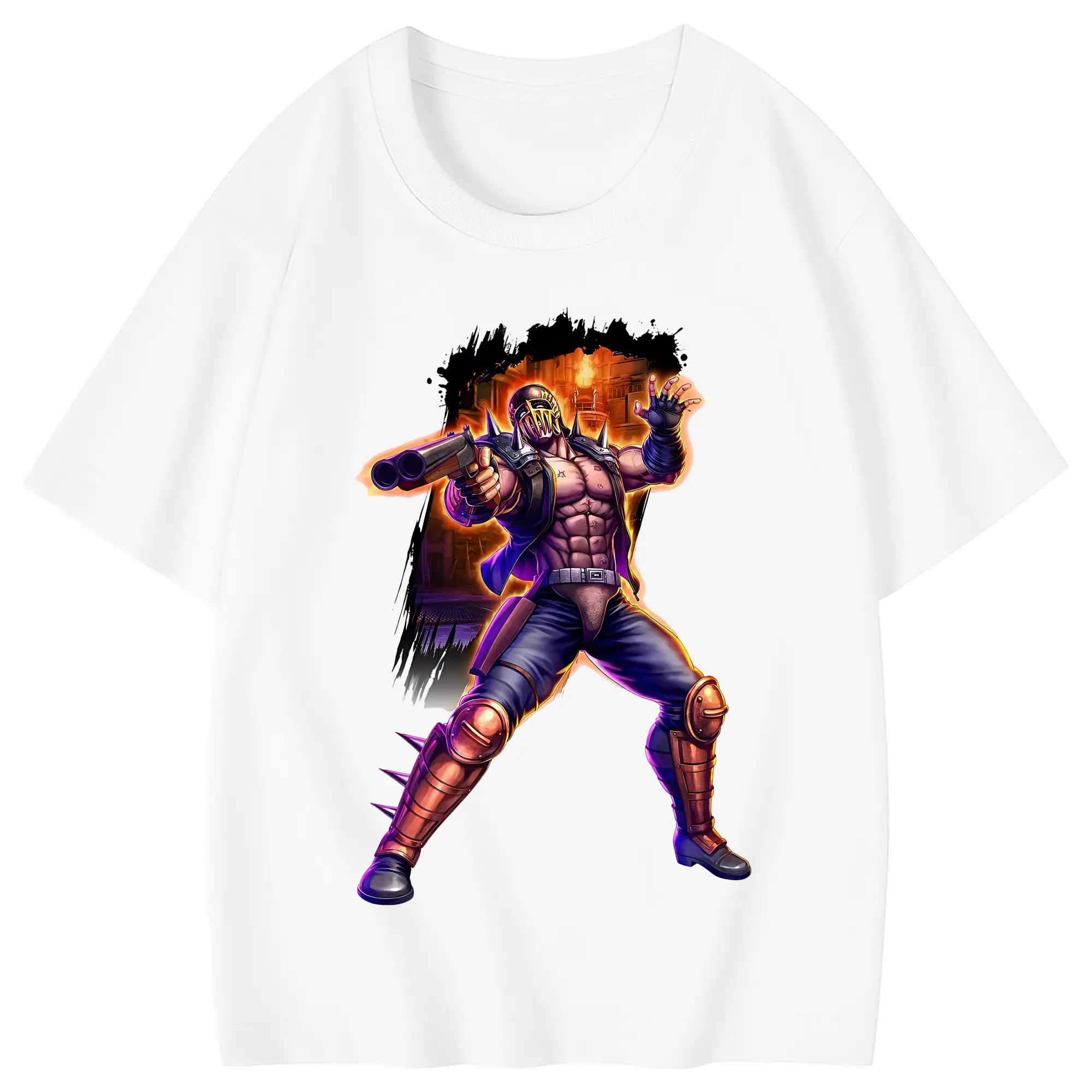 北斗の拳 グッズ,ジャギ - 綿100％ キッズTシャツ ・ フロントプリント ・ 快適 通気性 ・ スポーツ カジュアル 散歩用