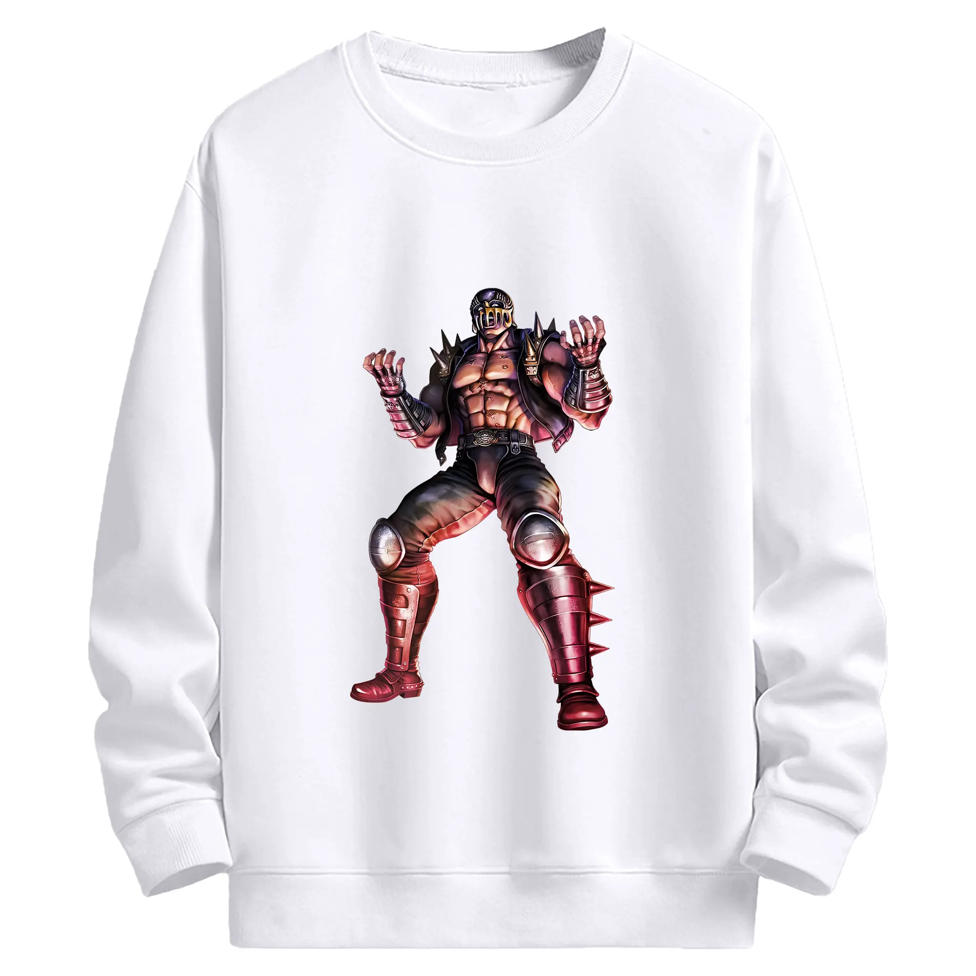 北斗の拳 グッズ,ジャギ - 高品質 クルーネック スウェット ・ コットン59％ ポリエステル41％ ・ ユニセックス 長袖 トレーナー ・ カジュアル デイリー スポーツ 散歩用