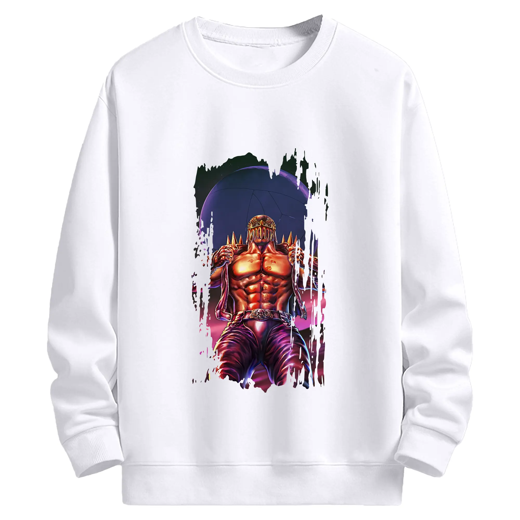 北斗の拳 グッズ,ジャギ - 高品質 クルーネック スウェット ・ コットン59％ ポリエステル41％ ・ ユニセックス 長袖 トレーナー ・ カジュアル デイリー スポーツ 散歩用