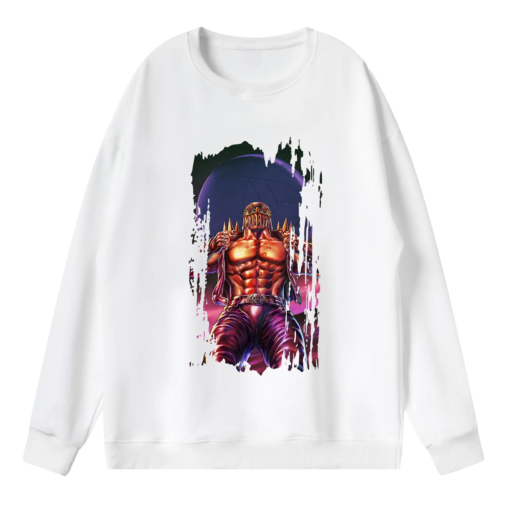 北斗の拳 グッズ,ジャギ - 薄手 クルーネック スウェット 裏毛260g · ポリエステル 春秋向け カジュアル 男女兼用 · トレーナー デイリー スポーツ 散歩に最適