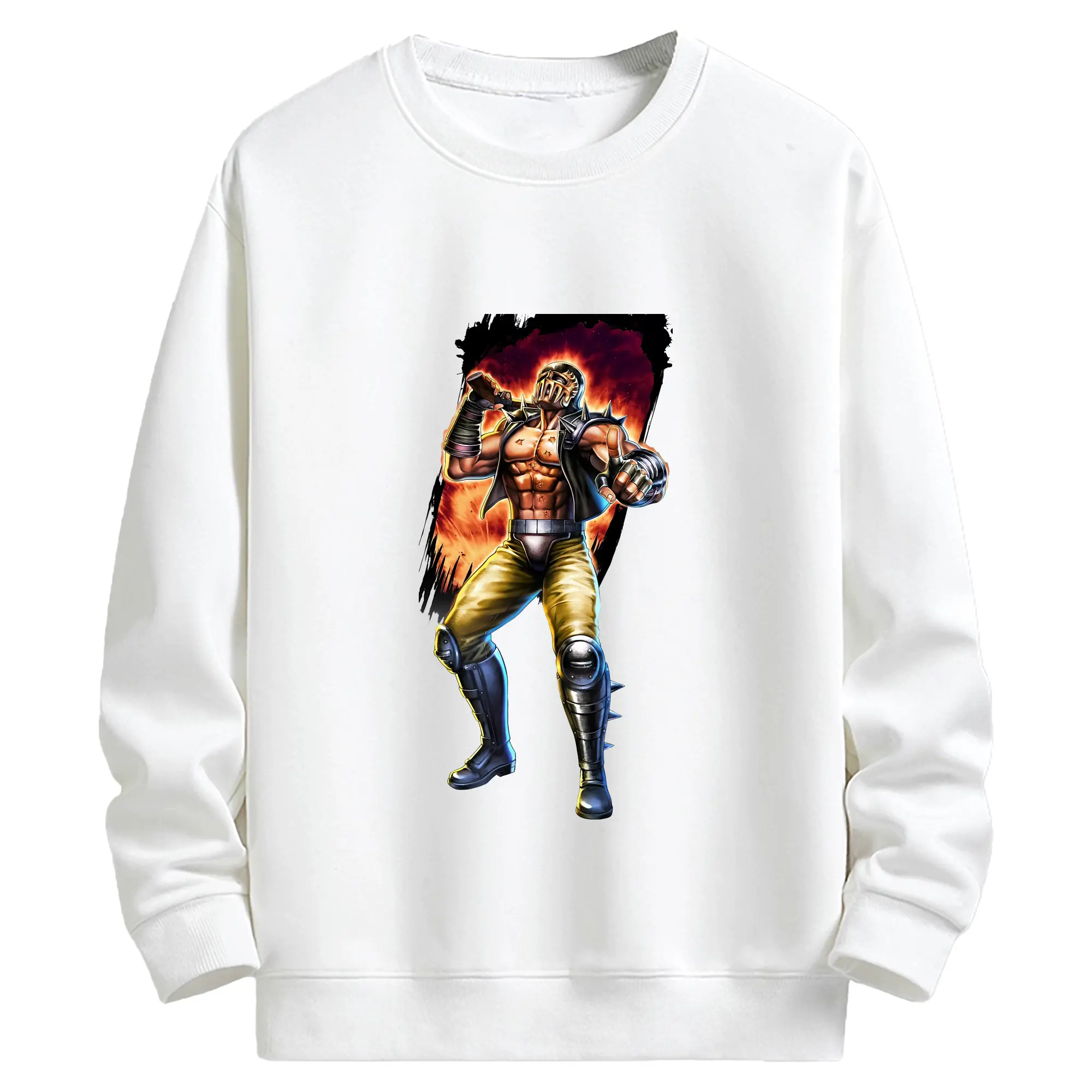 北斗の拳 グッズ,ジャギ - キッズ クルーネックスウェットシャツ ・ フロントプリント ・ 綿80％ ポリエステル20％ ・ 快適 通学 スポーツ 日常使い お散歩用