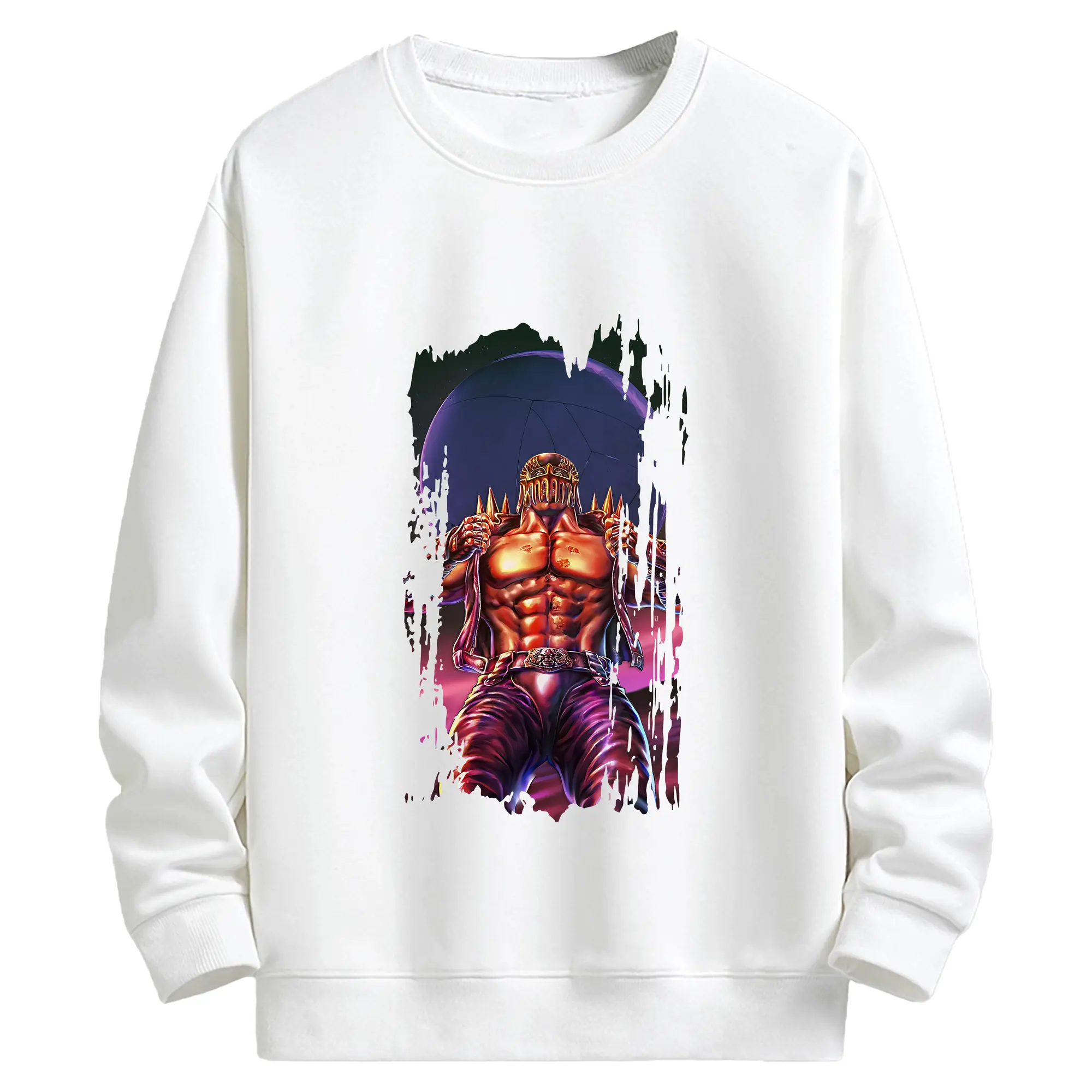 北斗の拳 グッズ,ジャギ - キッズ クルーネックスウェットシャツ ・ フロントプリント ・ 綿80％ ポリエステル20％ ・ 快適 通学 スポーツ 日常使い お散歩用