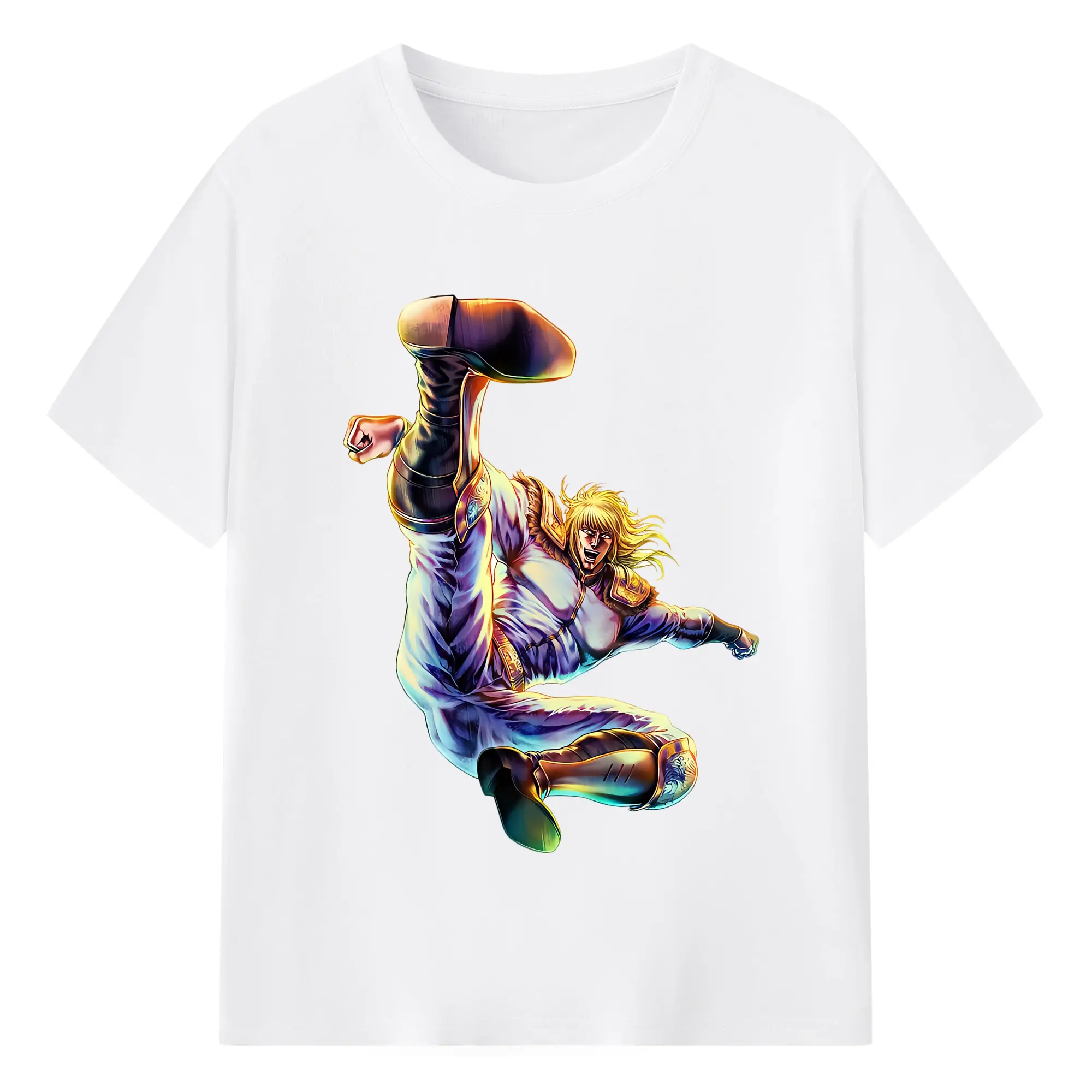 北斗の拳 グッズ,シン - 綿100％ 半袖Tシャツ ・ フロントプリント ・ 快適 通気性 ・ 日常使い 散歩 スポーツ用