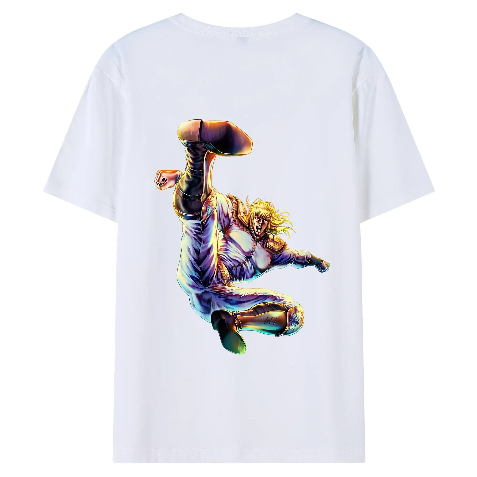 北斗の拳 グッズ,シン - 綿100％ 半袖Tシャツ ・ バックプリント ・ 快適 通気性 ・ 日常使い 散歩 スポーツ用