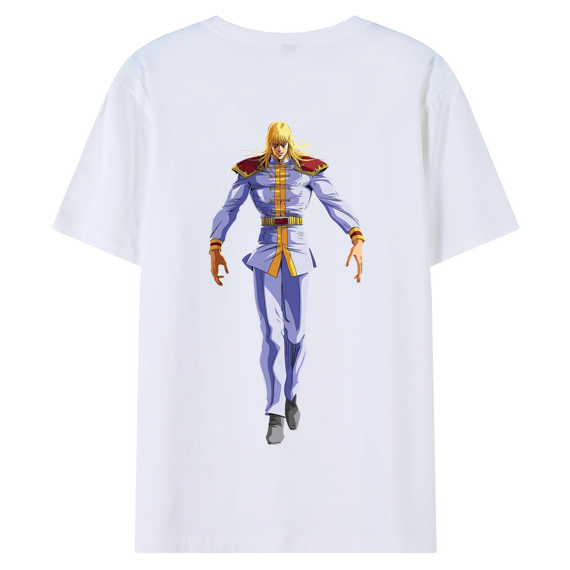 北斗の拳 グッズ,シン - 綿100％ 半袖Tシャツ ・ バックプリント ・ 快適 通気性 ・ 日常使い 散歩 スポーツ用