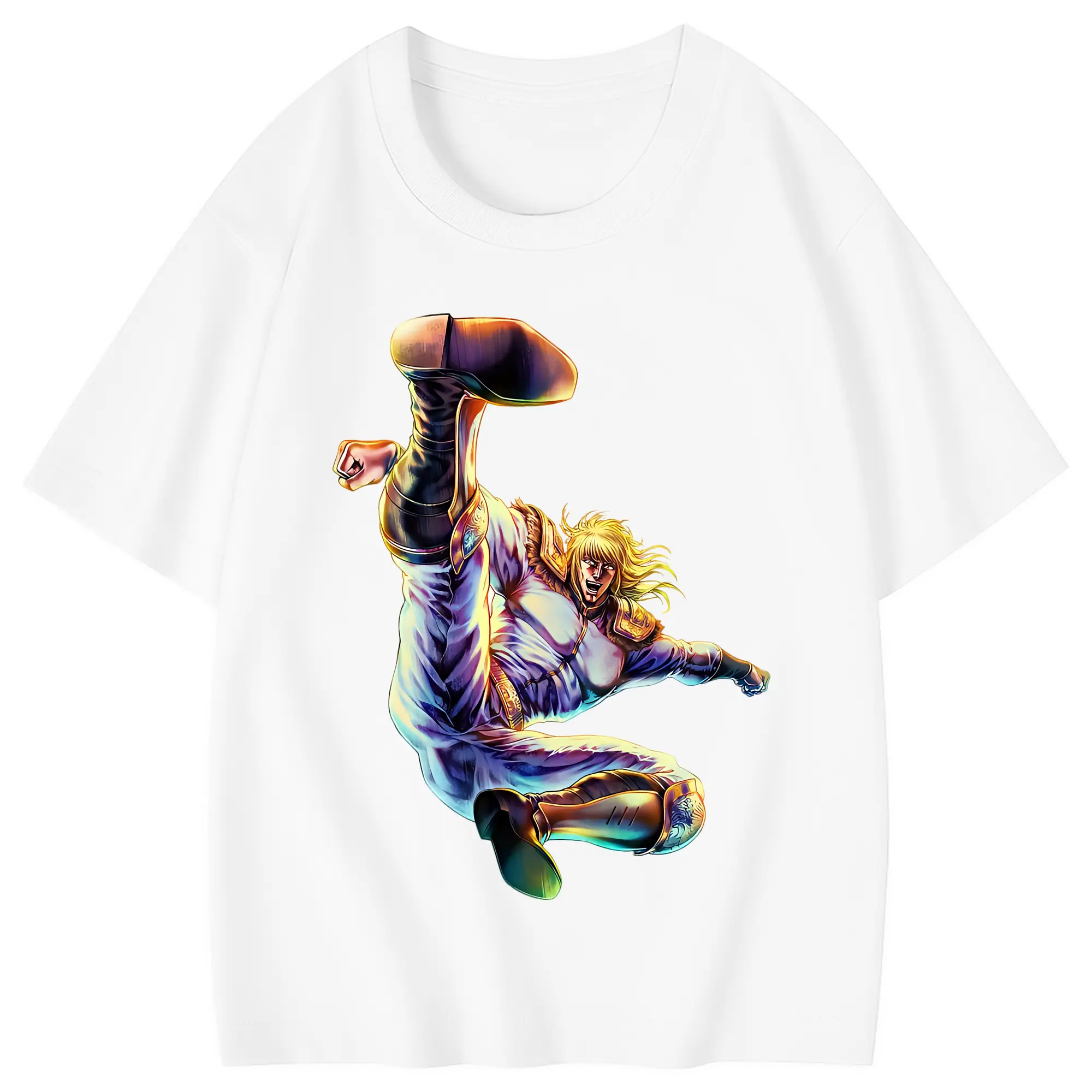 北斗の拳 グッズ,シン - 綿100％ キッズTシャツ ・ フロントプリント ・ 快適 通気性 ・ スポーツ カジュアル 散歩用