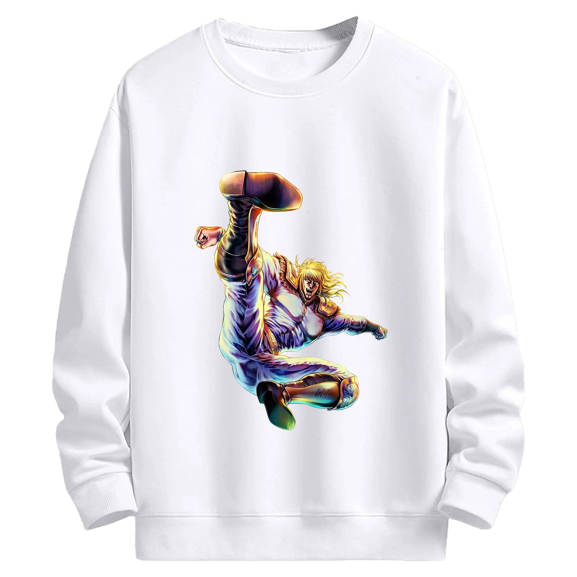 北斗の拳 グッズ,シン - 高品質 クルーネック スウェット ・ コットン59％ ポリエステル41％ ・ ユニセックス 長袖 トレーナー ・ カジュアル デイリー スポーツ 散歩用