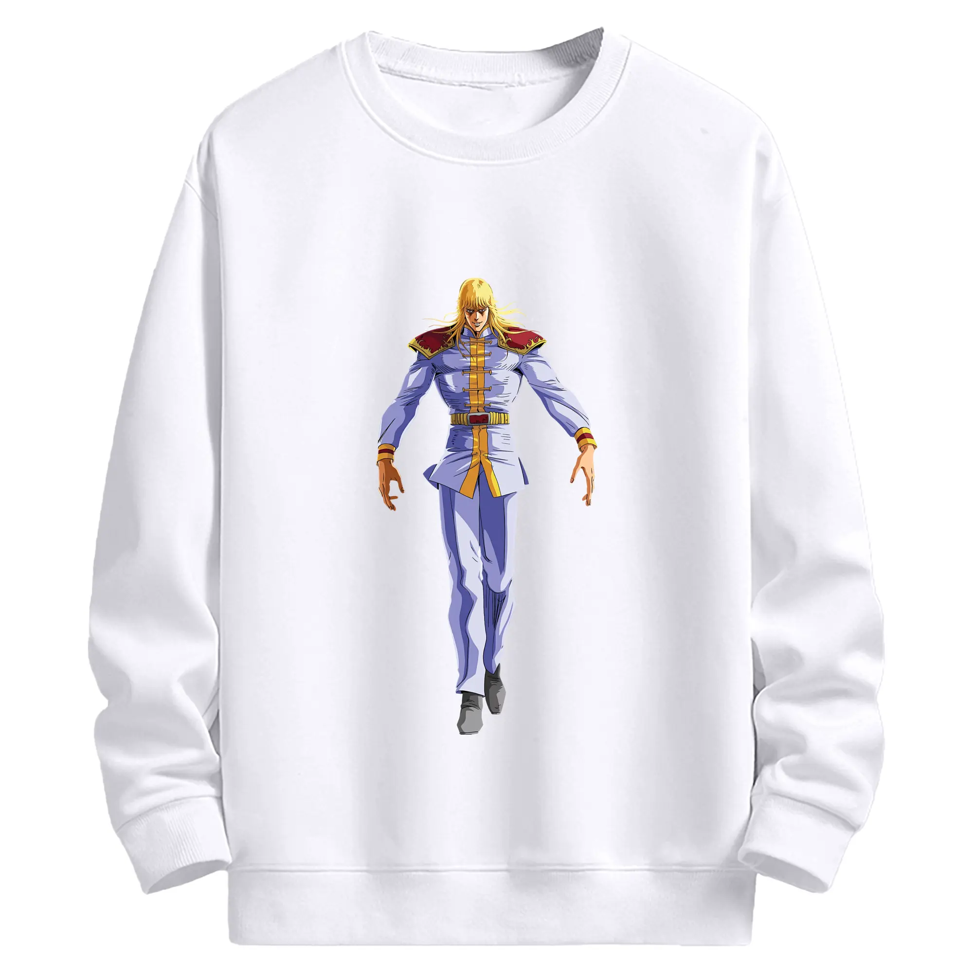 北斗の拳 グッズ,シン - 高品質 クルーネック スウェット ・ コットン59％ ポリエステル41％ ・ ユニセックス 長袖 トレーナー ・ カジュアル デイリー スポーツ 散歩用