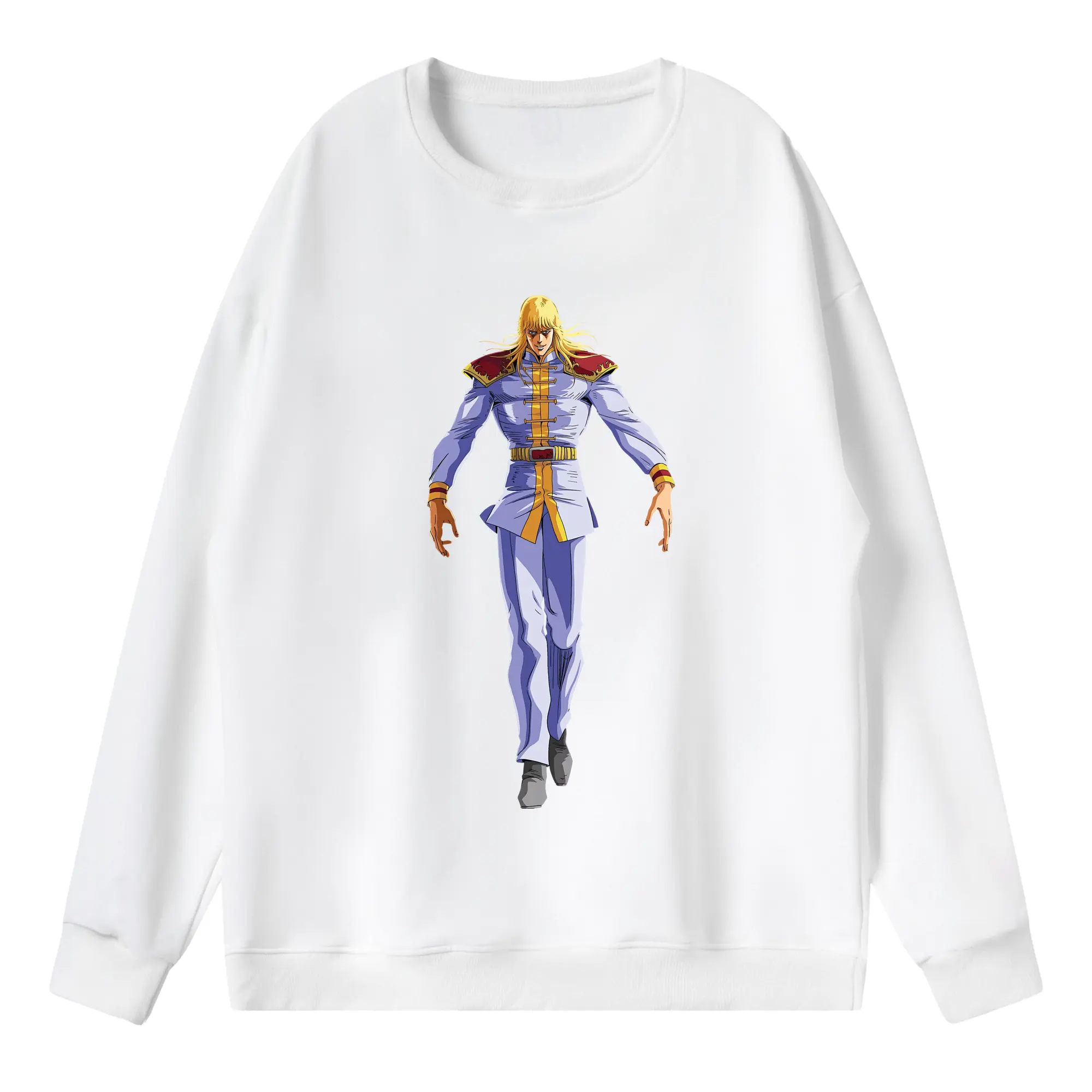 北斗の拳 グッズ,シン - 薄手 クルーネック スウェット 裏毛260g · ポリエステル 春秋向け カジュアル 男女兼用 · トレーナー デイリー スポーツ 散歩に最適