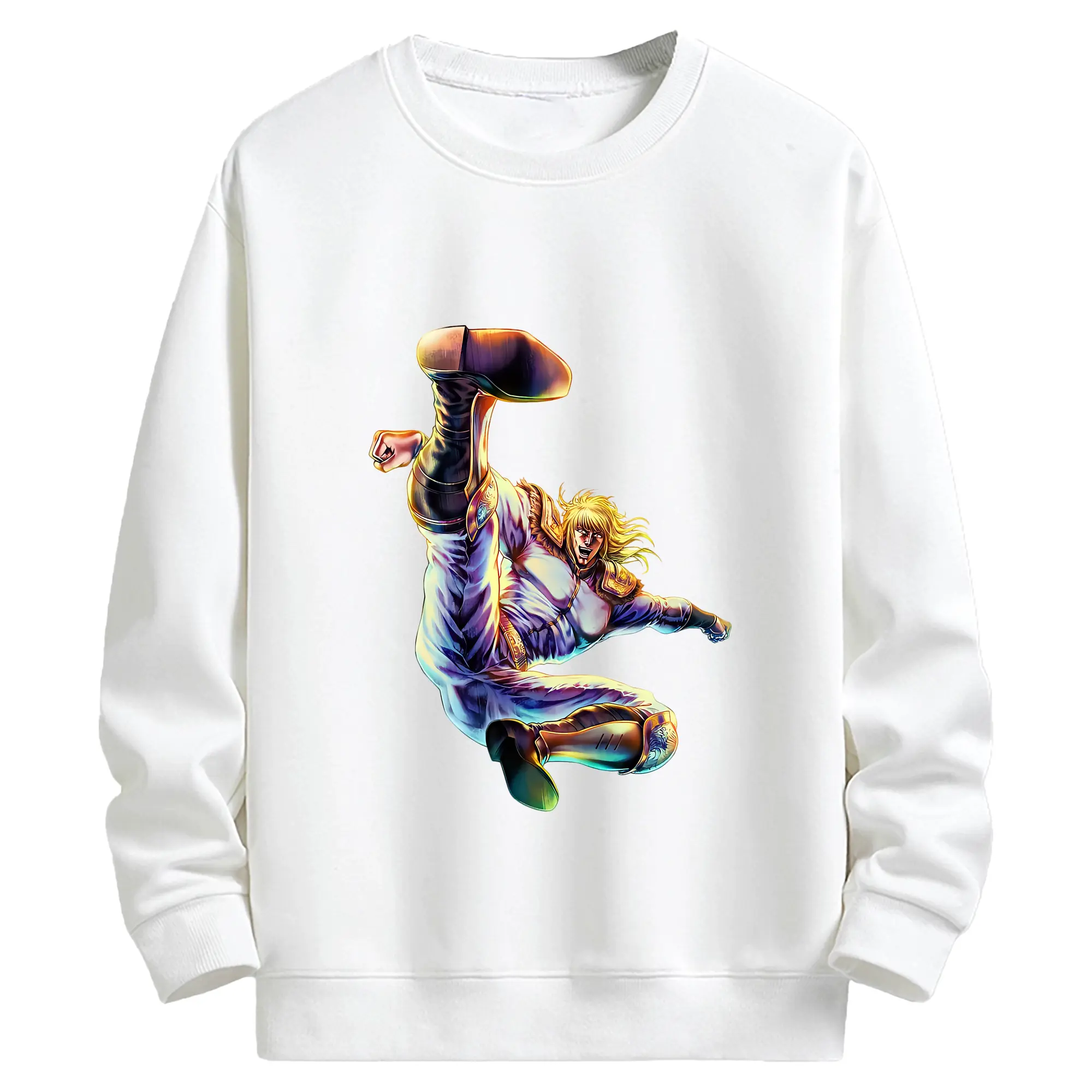 北斗の拳 グッズ,シン - キッズ クルーネックスウェットシャツ ・ フロントプリント ・ 綿80％ ポリエステル20％ ・ 快適 通学 スポーツ 日常使い お散歩用