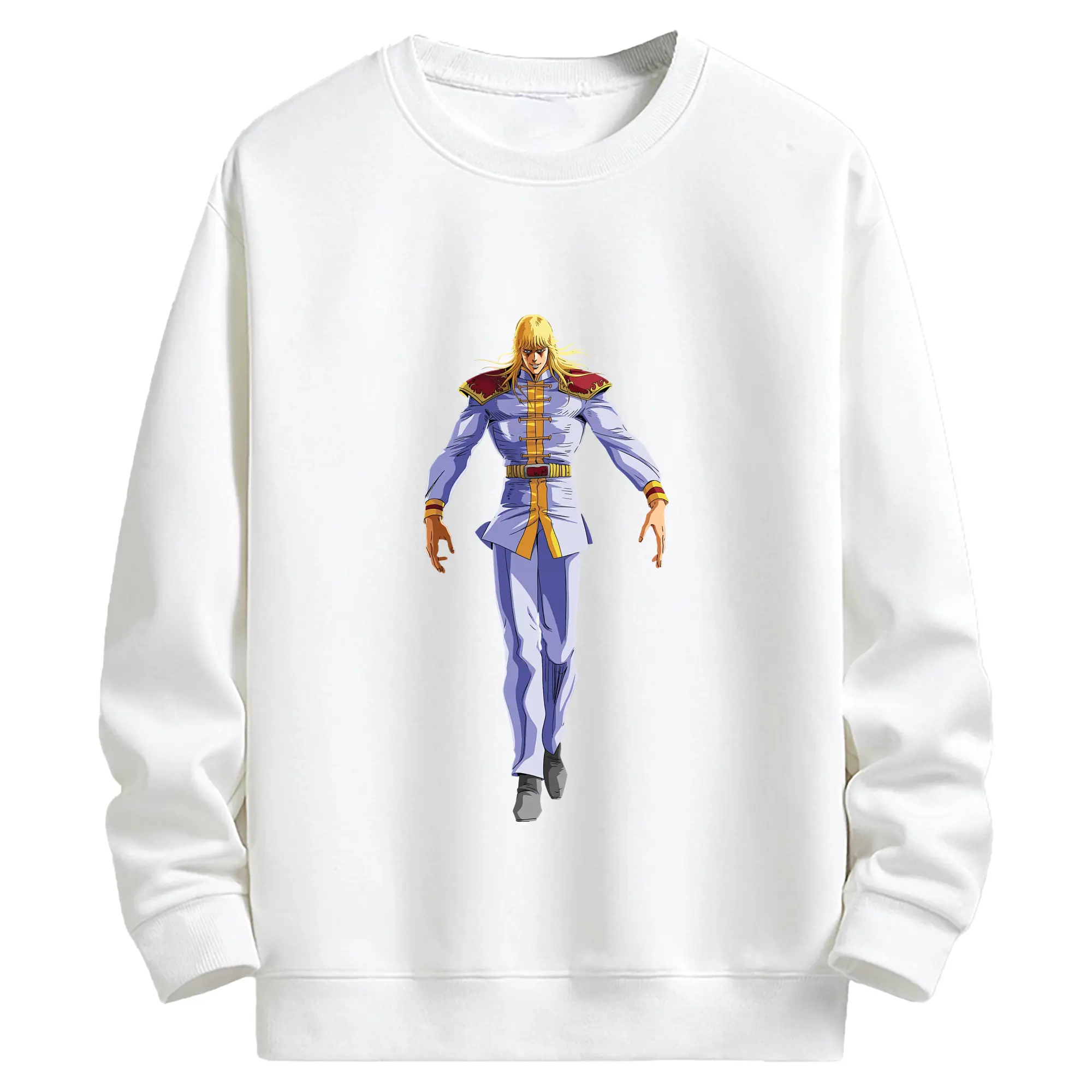 北斗の拳 グッズ,シン - キッズ クルーネックスウェットシャツ ・ フロントプリント ・ 綿80％ ポリエステル20％ ・ 快適 通学 スポーツ 日常使い お散歩用