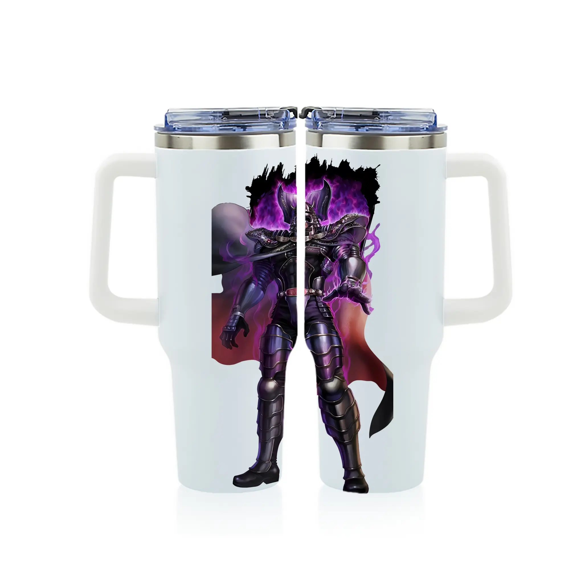 北斗の拳 グッズ,カイオウ - 1200mL フルプリント車用タンブラー ・ 304ステンレス 内側 ・ 201ステンレス 外側 ・ 保温 保冷 ・ 通勤 ドライブ アウトドア用