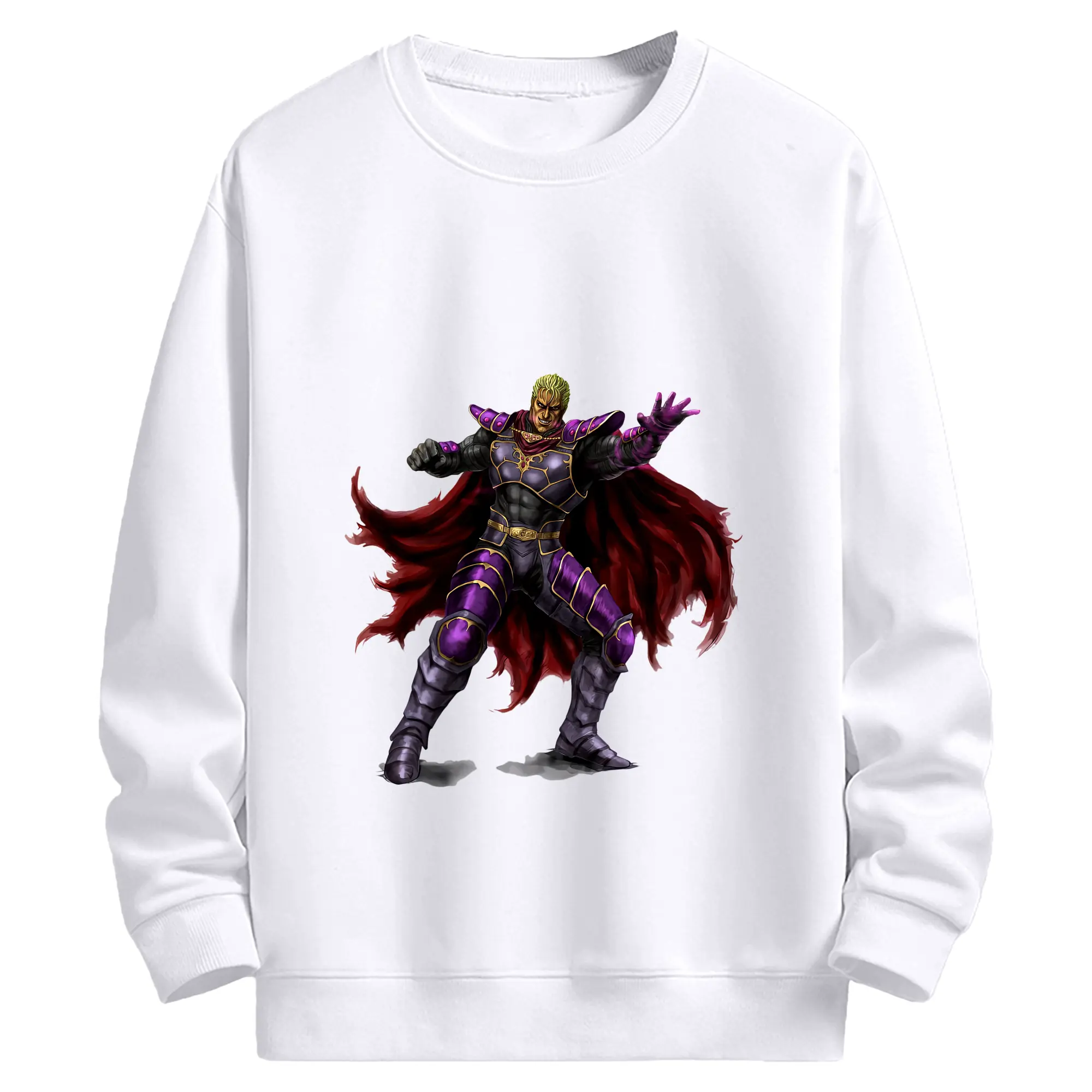 北斗の拳 グッズ,カイオウ - 高品質 クルーネック スウェット ・ コットン59％ ポリエステル41％ ・ ユニセックス 長袖 トレーナー ・ カジュアル デイリー スポーツ 散歩用