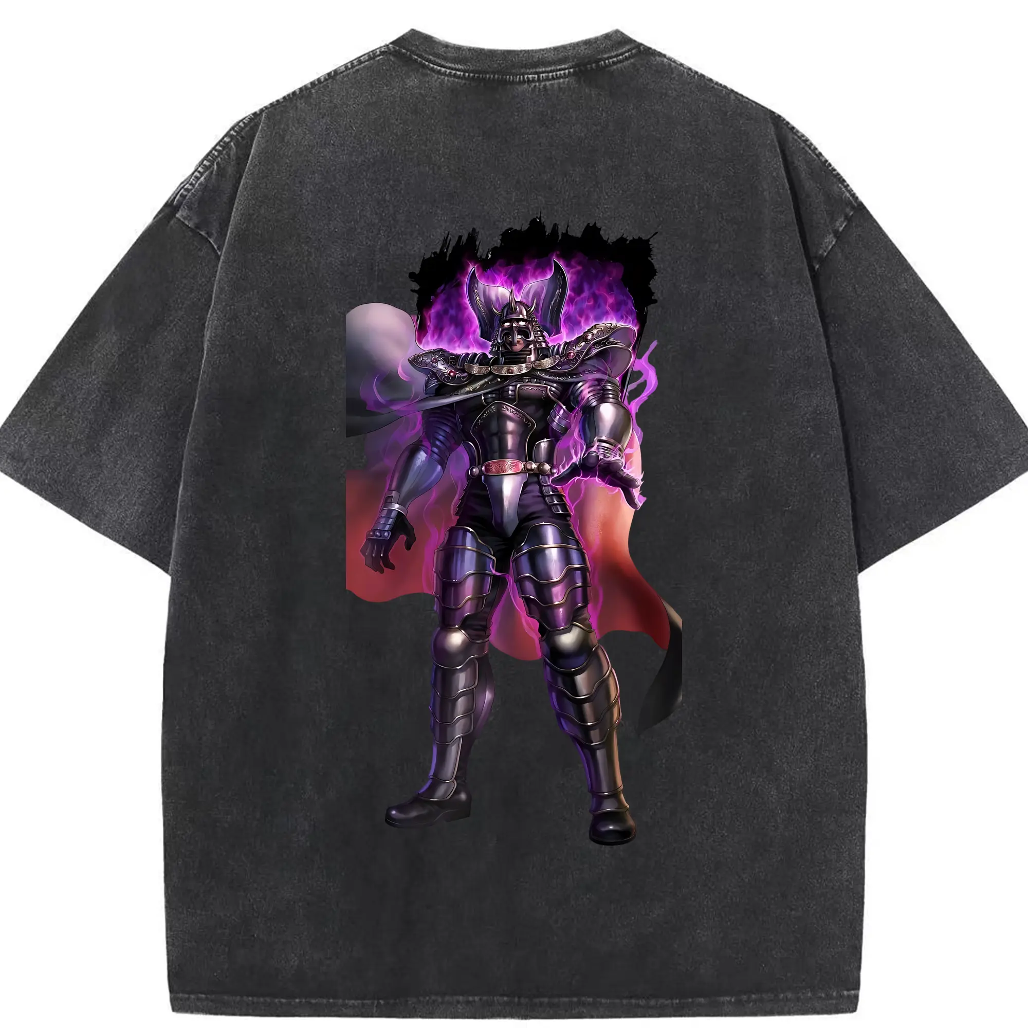 北斗の拳 グッズ,カイオウ - 綿100％ ヴィンテージ風 半袖Tシャツ ・ 背面プリント ・ 柔らか肌触り ・ 通気性 快適 ・ スポーツ カジュアル 外出用