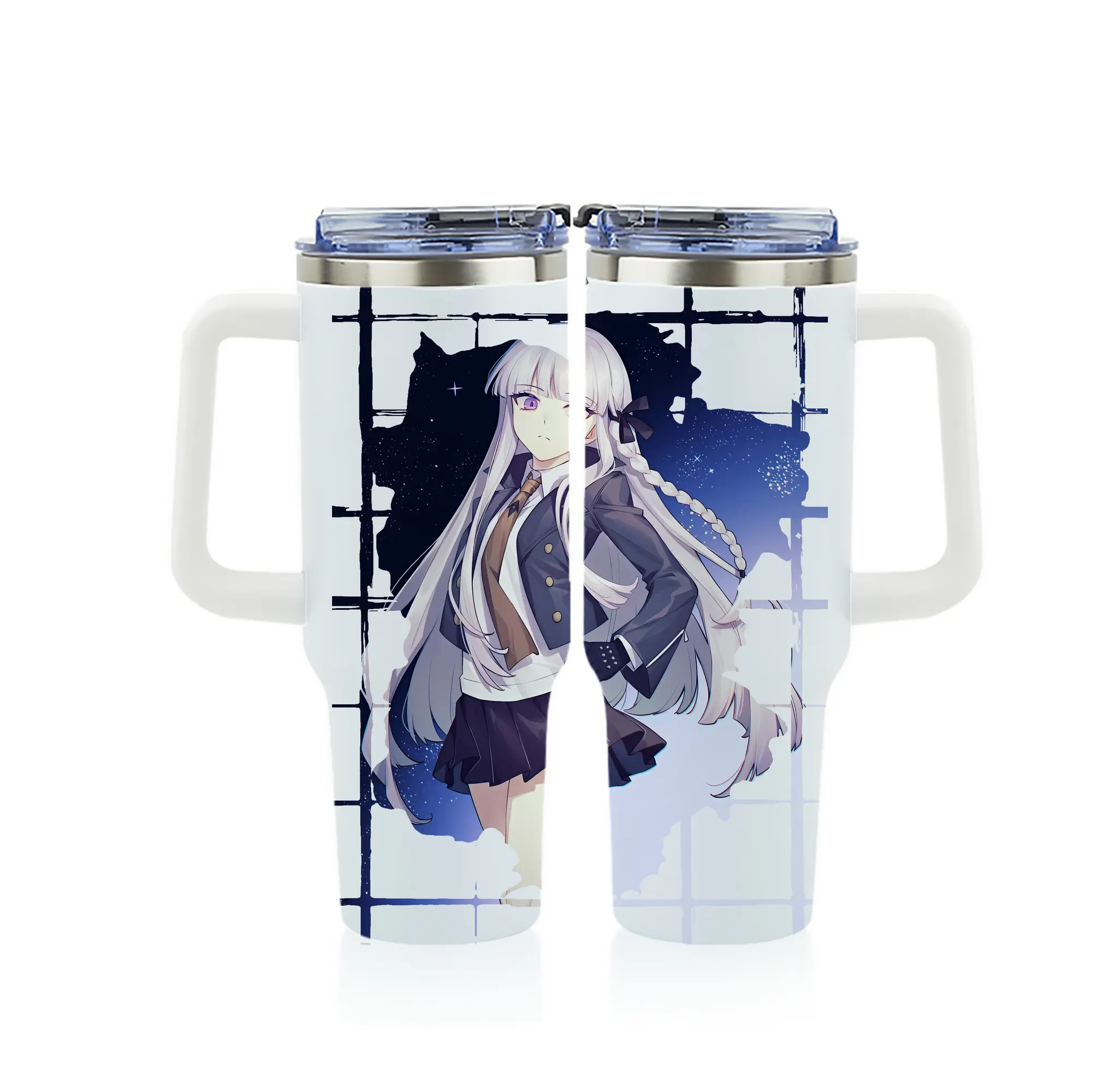 ダンガンロンパ グッズ,霧切響子 - 1200mL フルプリント車用タンブラー ・ 304ステンレス 内側 ・ 201ステンレス 外側 ・ 保温 保冷 ・ 通勤 ドライブ アウトドア用