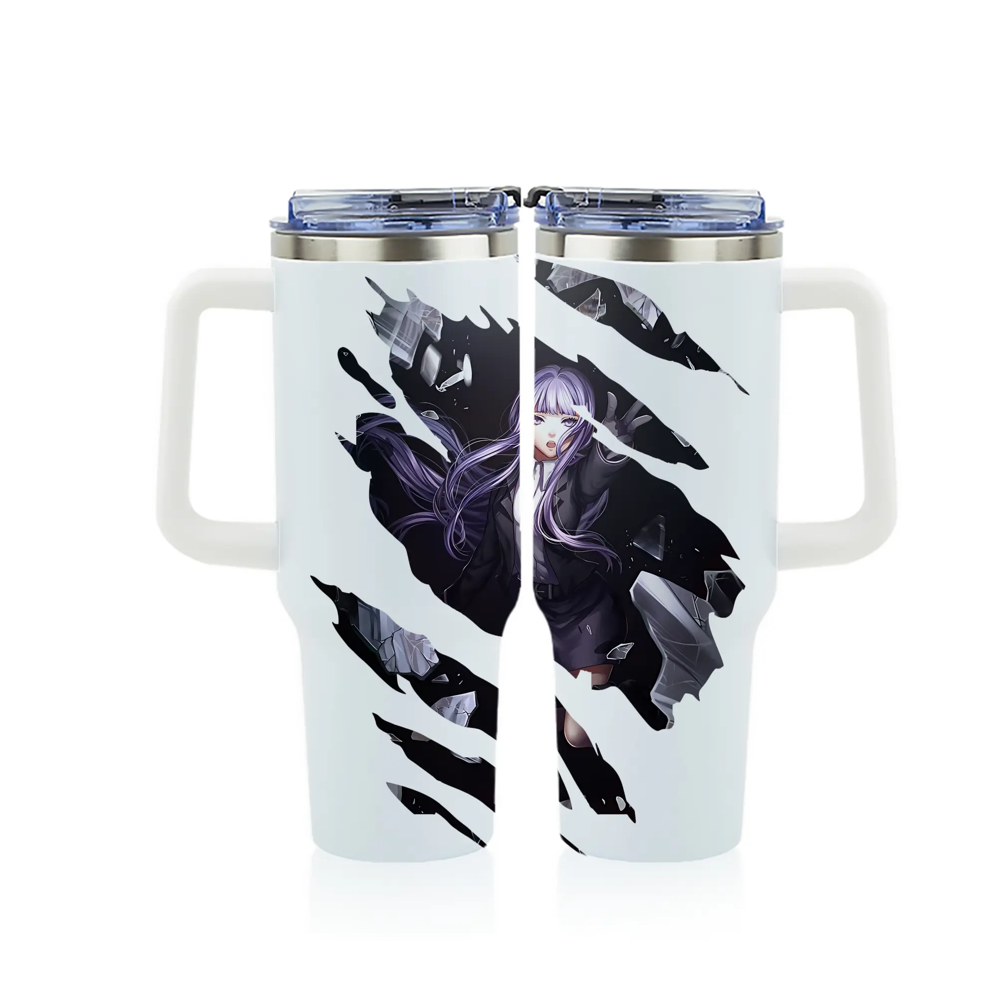 ダンガンロンパ グッズ,霧切響子 - 1200mL フルプリント車用タンブラー ・ 304ステンレス 内側 ・ 201ステンレス 外側 ・ 保温 保冷 ・ 通勤 ドライブ アウトドア用