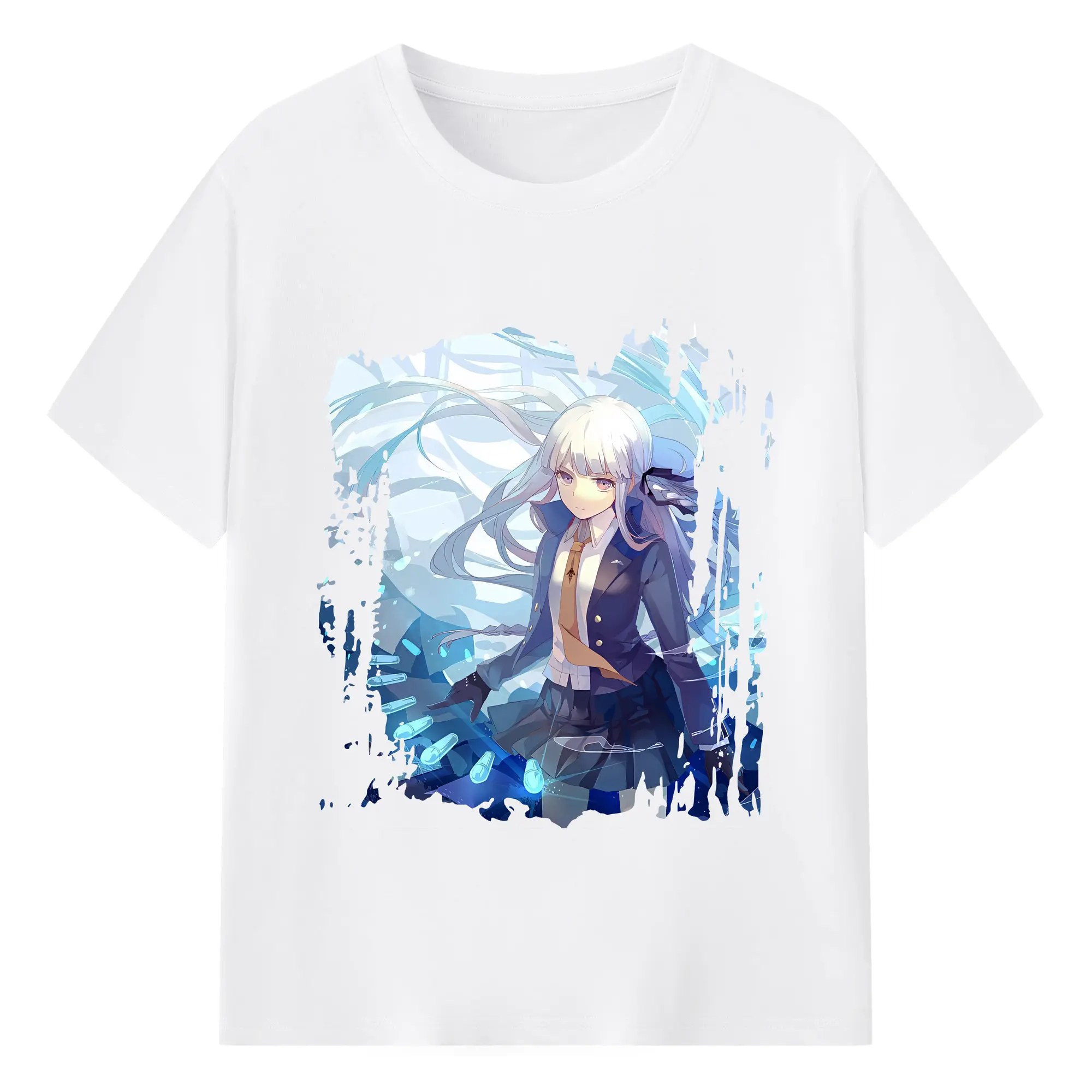 ダンガンロンパ グッズ,霧切響子 - 綿100％ 半袖Tシャツ ・ フロントプリント ・ 快適 通気性 ・ 日常使い 散歩 スポーツ用