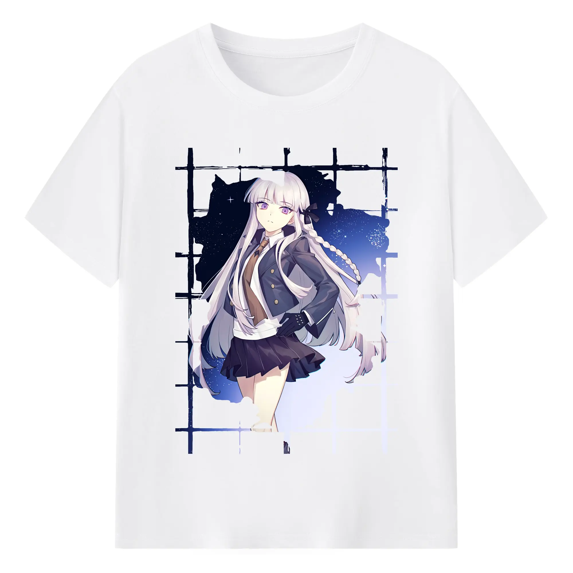 ダンガンロンパ グッズ,霧切響子 - 綿100％ 半袖Tシャツ ・ フロントプリント ・ 快適 通気性 ・ 日常使い 散歩 スポーツ用