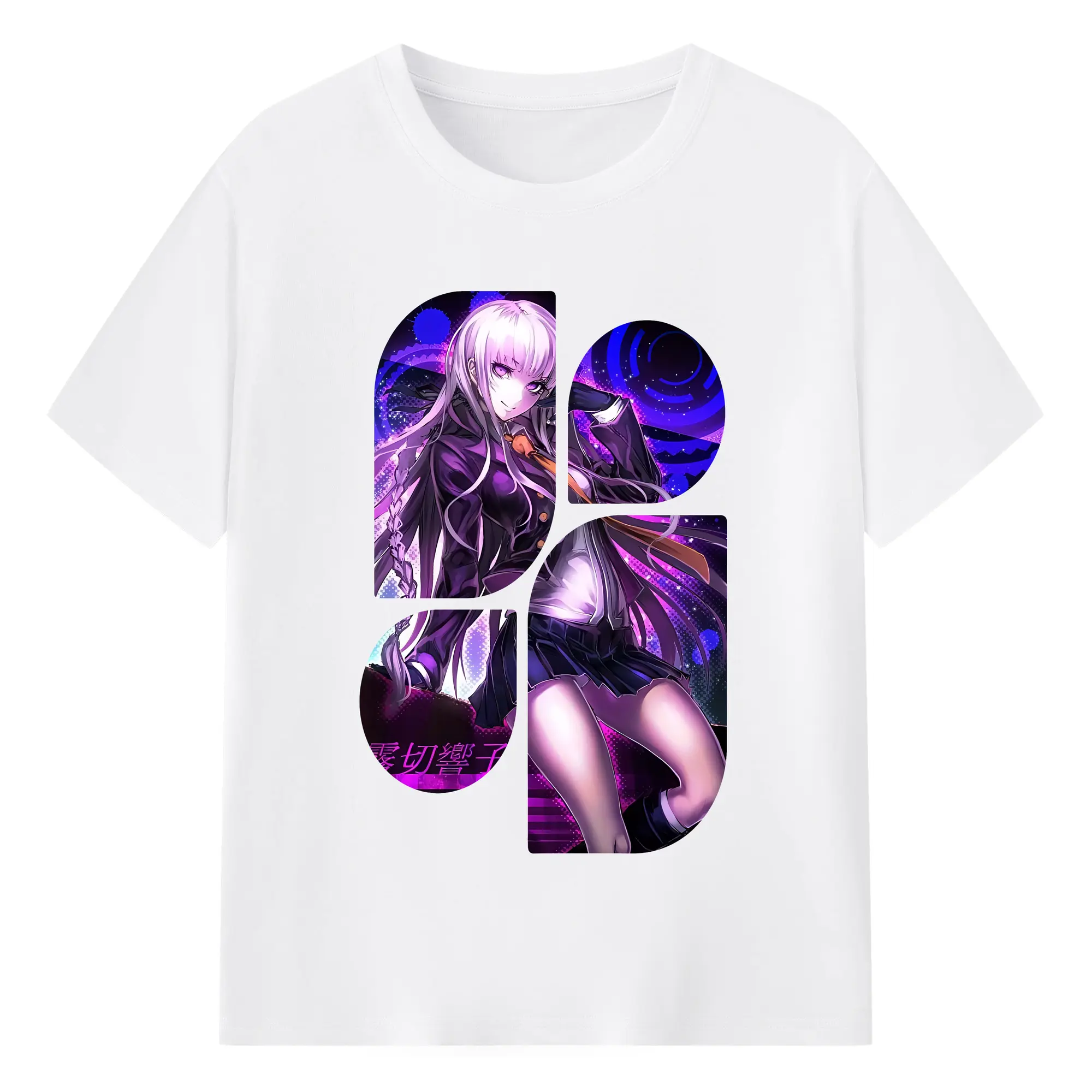 ダンガンロンパ グッズ,霧切響子 - 綿100％ 半袖Tシャツ ・ フロントプリント ・ 快適 通気性 ・ 日常使い 散歩 スポーツ用