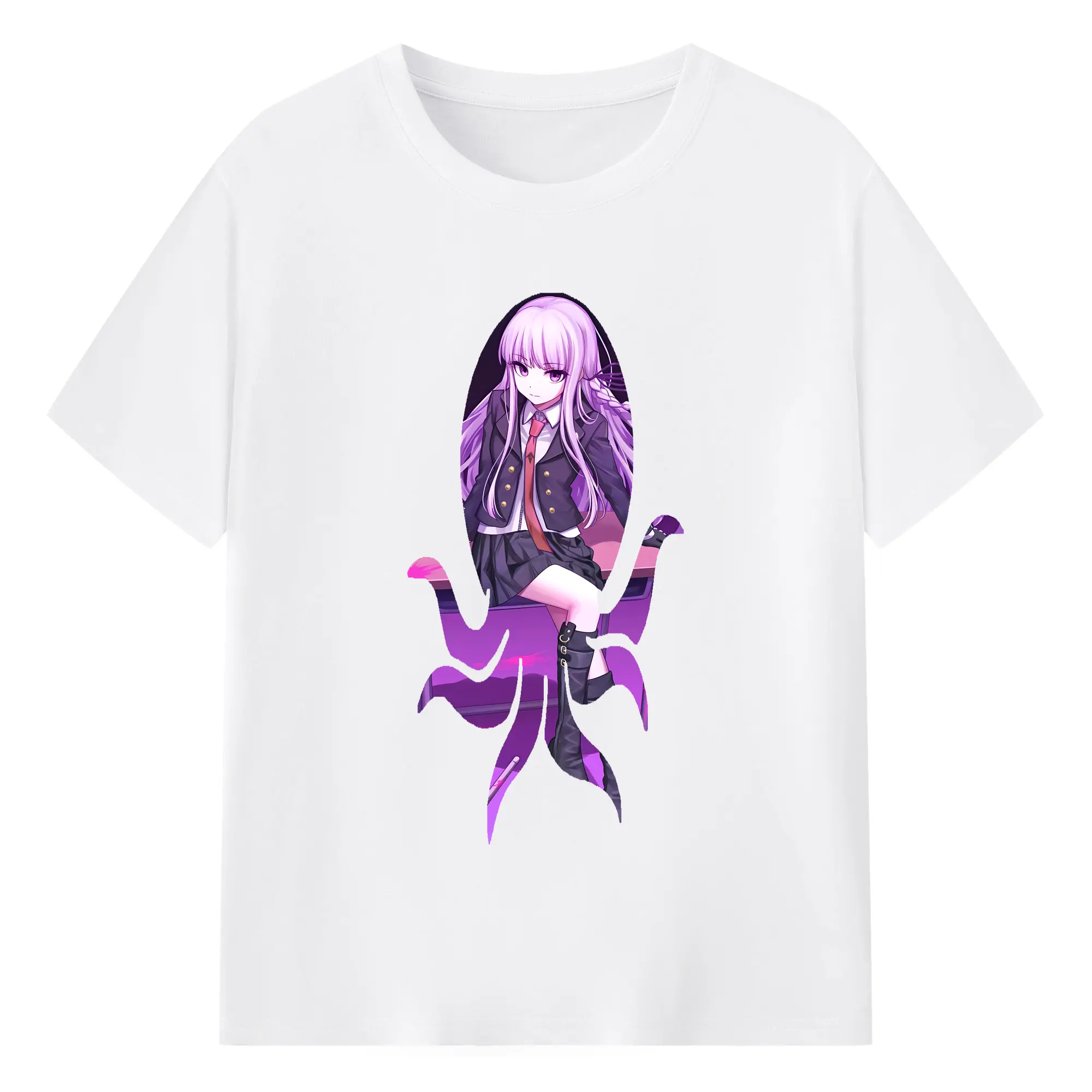 ダンガンロンパ グッズ,霧切響子 - 綿100％ 半袖Tシャツ ・ フロントプリント ・ 快適 通気性 ・ 日常使い 散歩 スポーツ用