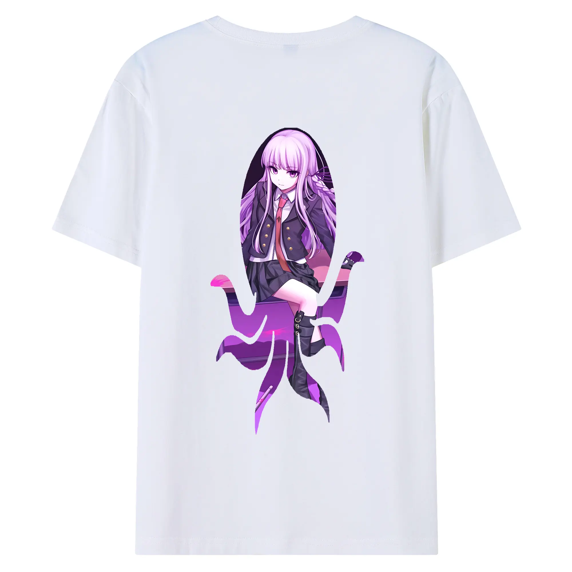 ダンガンロンパ グッズ,霧切響子 - 綿100％ 半袖Tシャツ ・ バックプリント ・ 快適 通気性 ・ 日常使い 散歩 スポーツ用