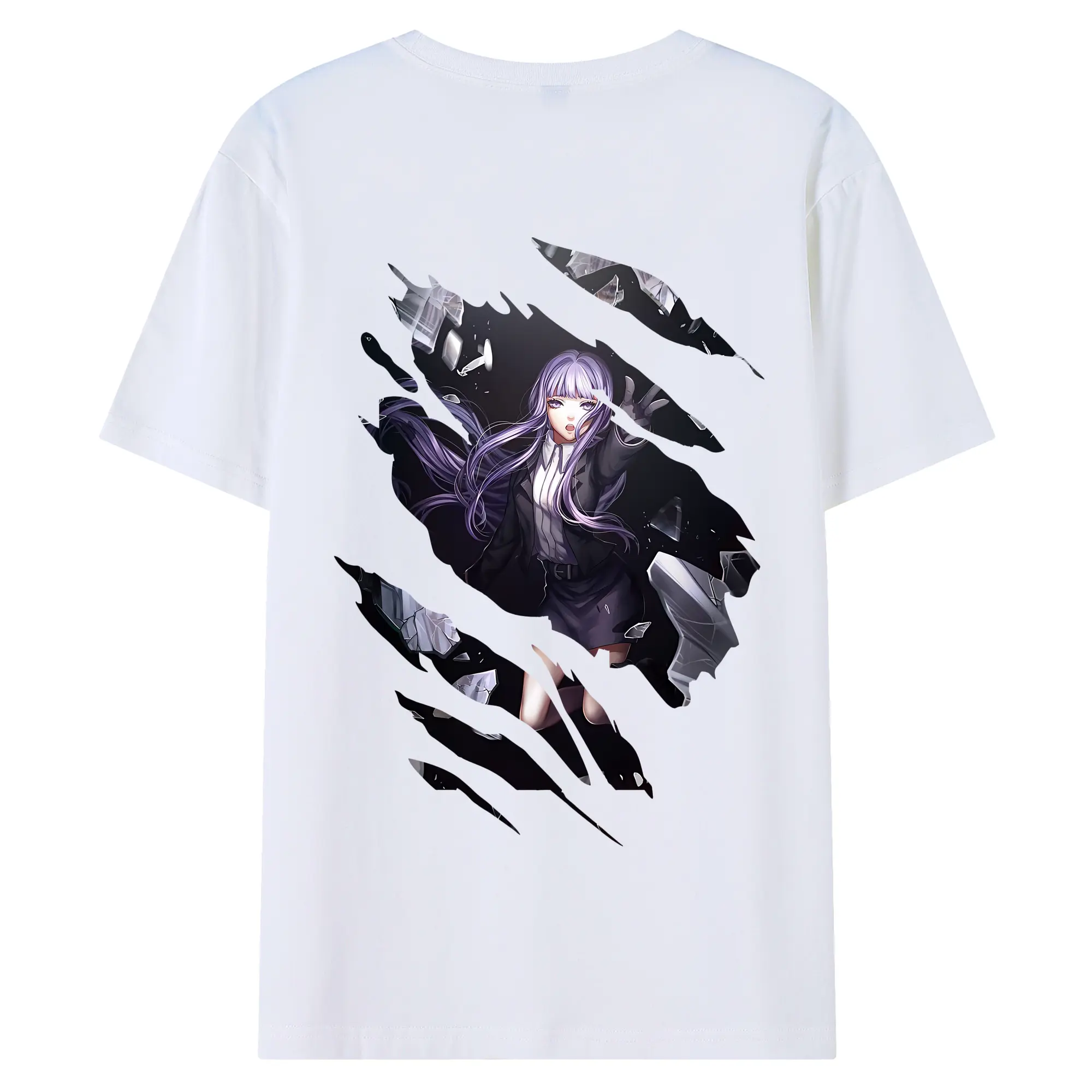 ダンガンロンパ グッズ,霧切響子 - 綿100％ 半袖Tシャツ ・ バックプリント ・ 快適 通気性 ・ 日常使い 散歩 スポーツ用