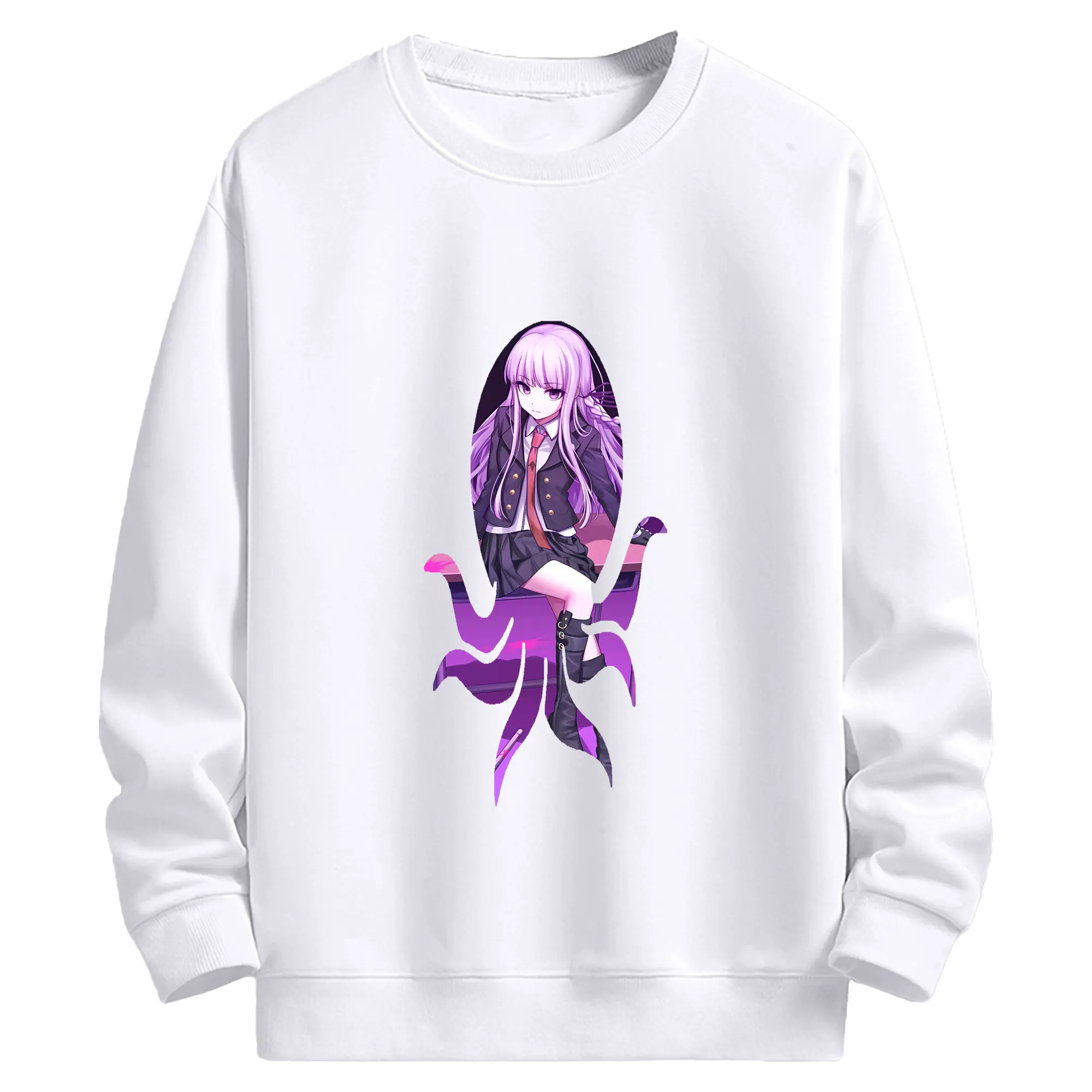 ダンガンロンパ グッズ,霧切響子 - 高品質 クルーネック スウェット ・ コットン59％ ポリエステル41％ ・ ユニセックス 長袖 トレーナー ・ カジュアル デイリー スポーツ 散歩用