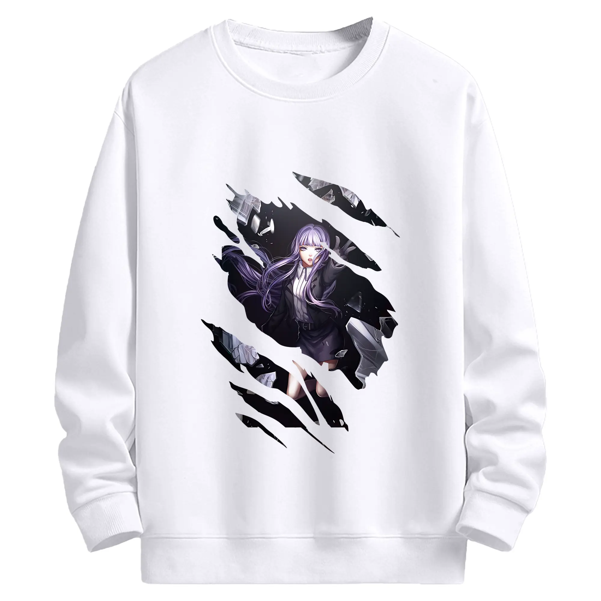 ダンガンロンパ グッズ,霧切響子 - 高品質 クルーネック スウェット ・ コットン59％ ポリエステル41％ ・ ユニセックス 長袖 トレーナー ・ カジュアル デイリー スポーツ 散歩用