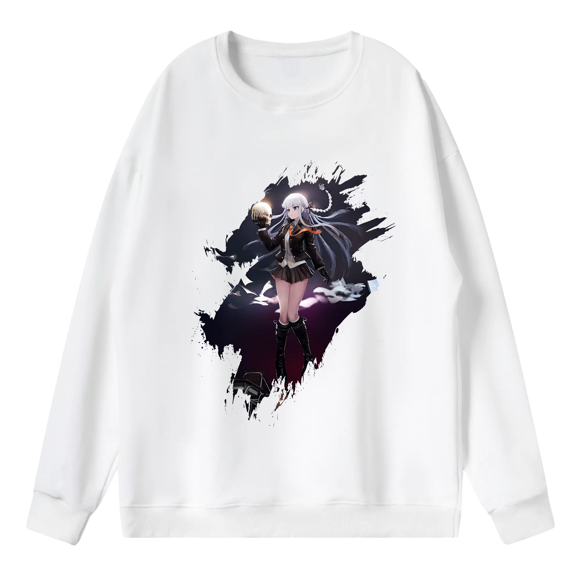 ダンガンロンパ グッズ,霧切響子 - 薄手 クルーネック スウェット 裏毛260g · ポリエステル 春秋向け カジュアル 男女兼用 · トレーナー デイリー スポーツ 散歩に最適