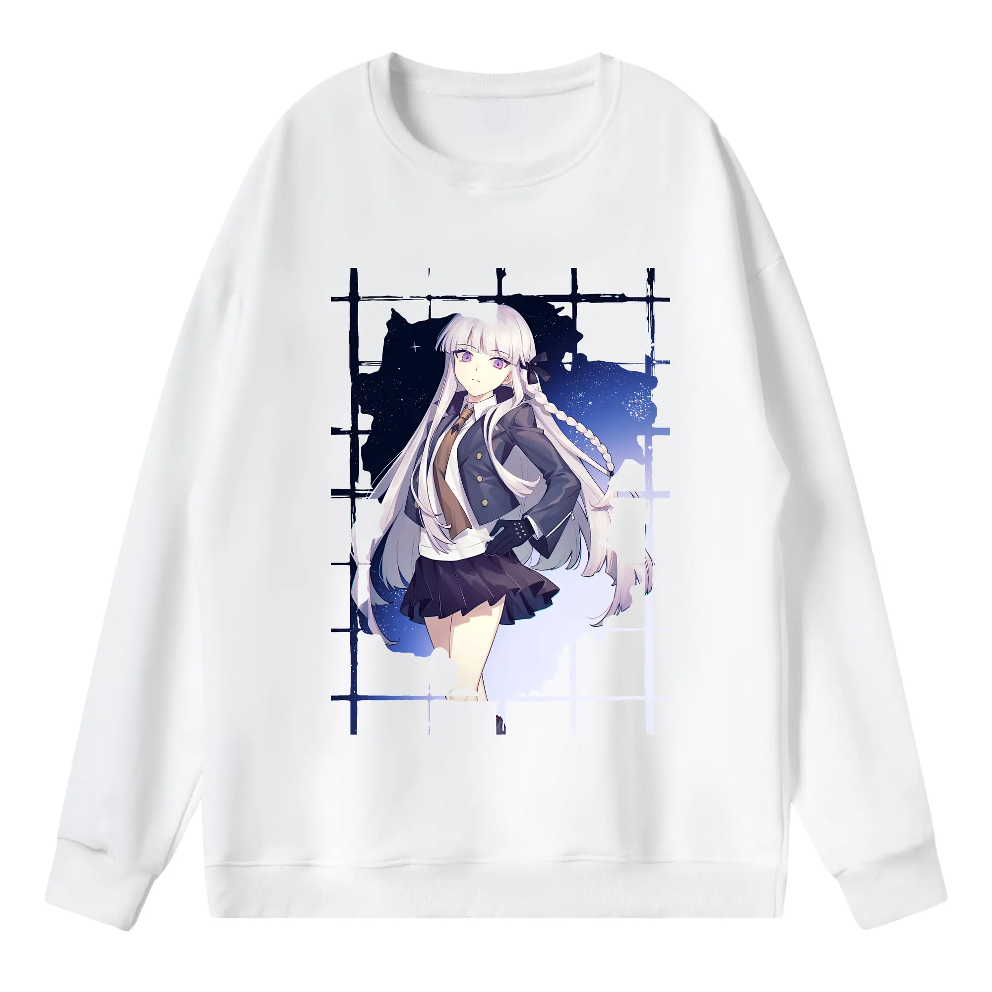 ダンガンロンパ グッズ,霧切響子 - 薄手 クルーネック スウェット 裏毛260g · ポリエステル 春秋向け カジュアル 男女兼用 · トレーナー デイリー スポーツ 散歩に最適